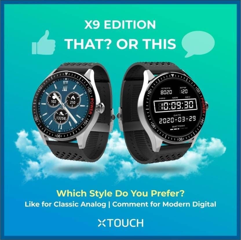 XTOUCH X9 Smartwatch for Men & Women with Bluetooth Calling, Fitness Tracker, Heart Rate & Sleep Monitor, Sports Modes, Step Counter, Smart Notifications, Stylish Design (Black) 4