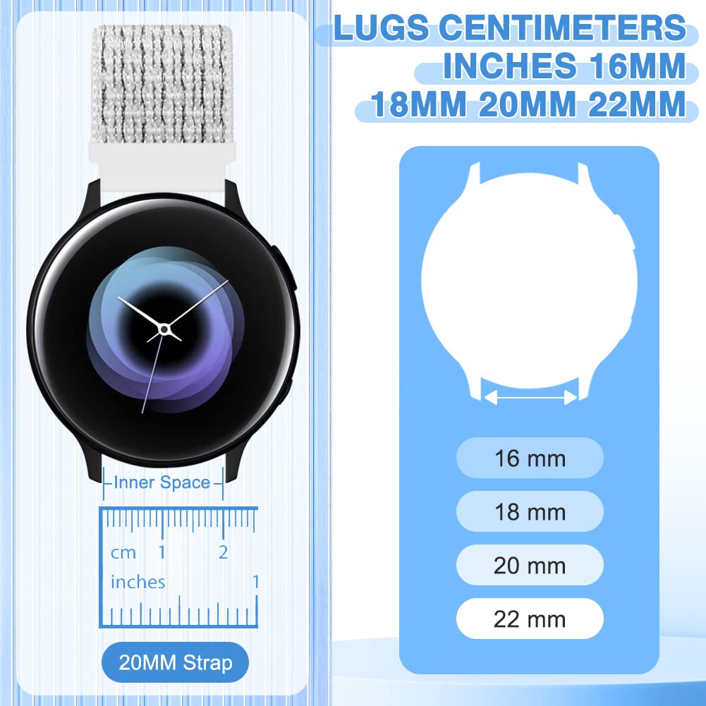 Relting 18mm Nylon Bands Compatible With Fossil Gen 6 42mm/Women's Gen 5E 42mm/4/HR 4/3, Garmin Vivoactive 4S/Vivomove 3S/Venu 3S/2S, Fossil Casio Citizen Timex 5