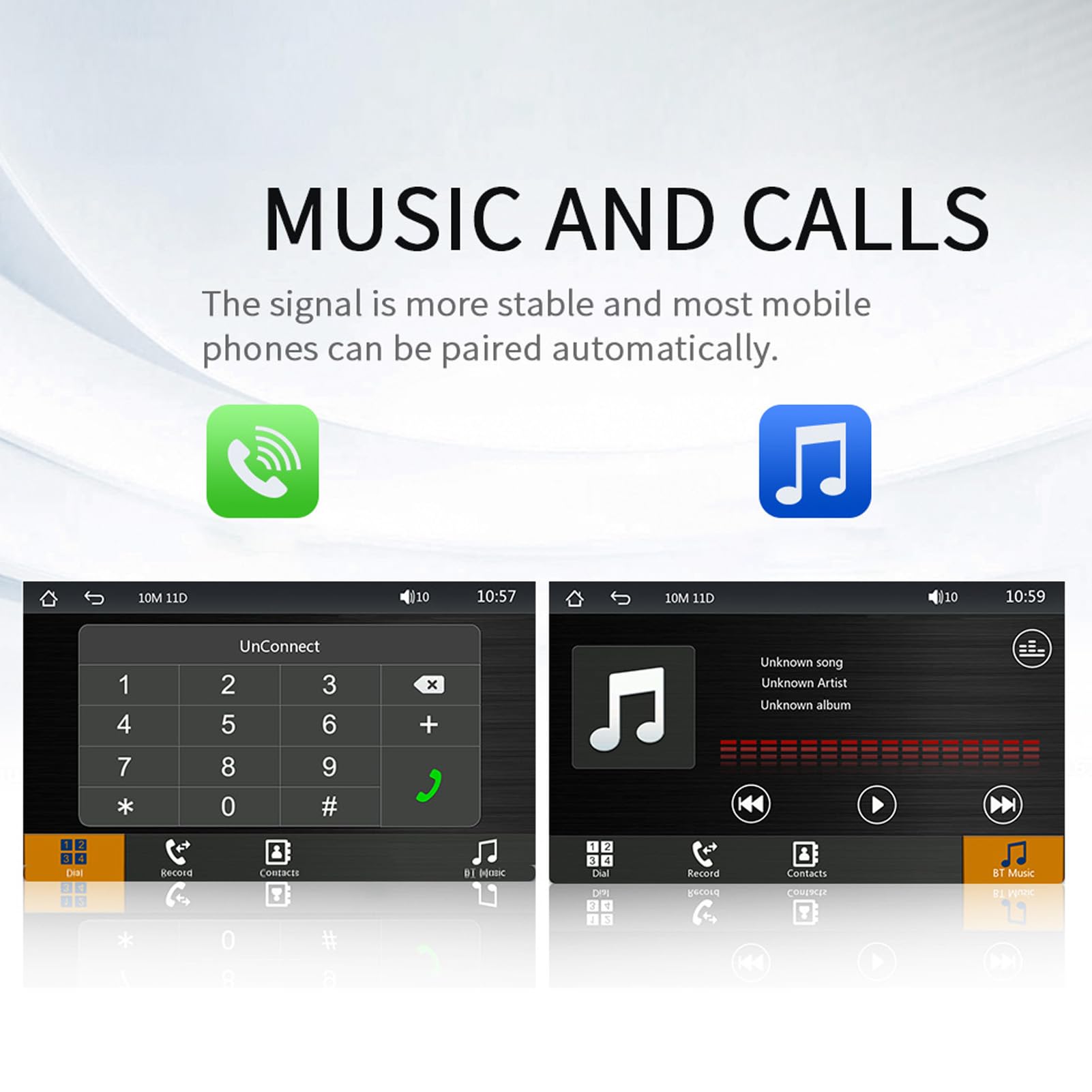 9 Inch Touchscreen Car Stereo Receiver with Bluetooth Android Auto 12 LED Lights MP4 Video Player FM Radio for Android Phones 3