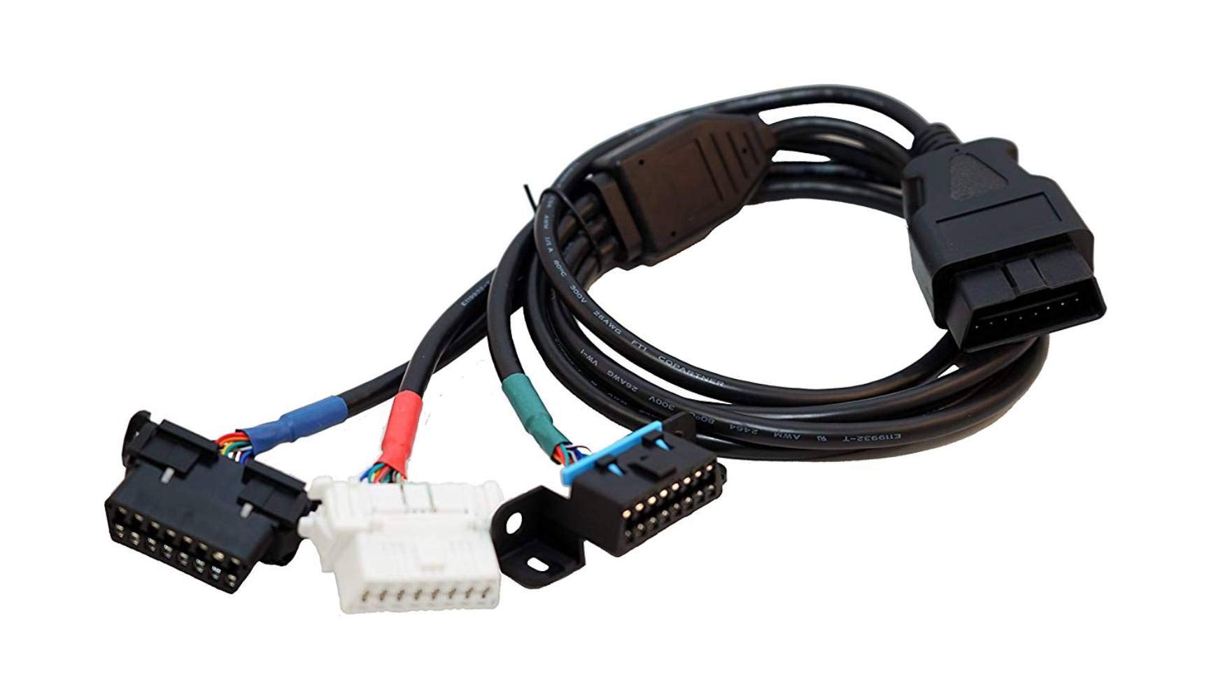 MasTrack OBD 2 Flat Ribbon 16 Pin Male to Female Port + OBD-II Port Replicator Cable 4
