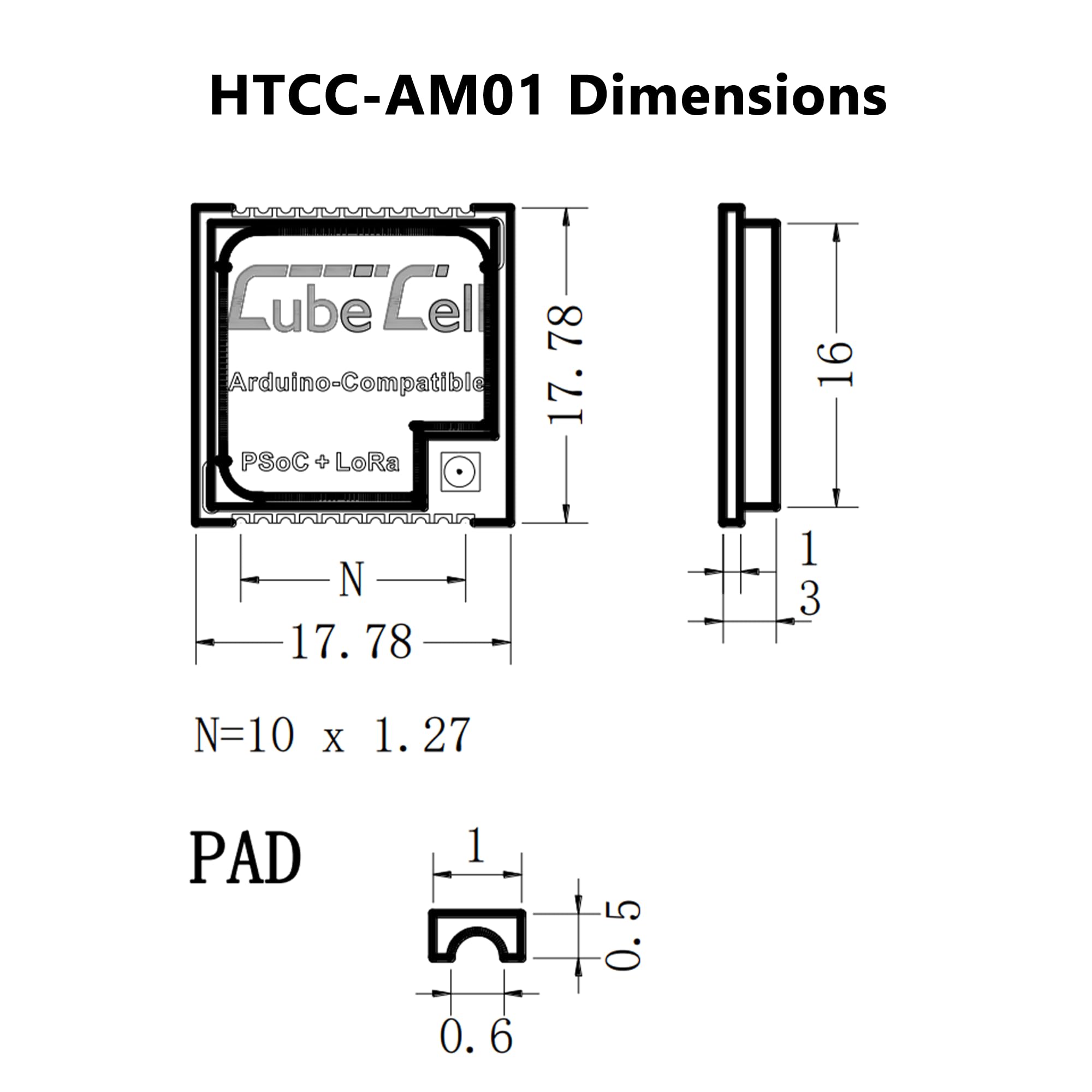 HTCC-AM01 V2 LoRa/LoRaWAN Node Module Based on ASR6052 and SX1262 Low Power Design IoT Development Kit Long Communication Distance Compatible with Arduino (3) 6