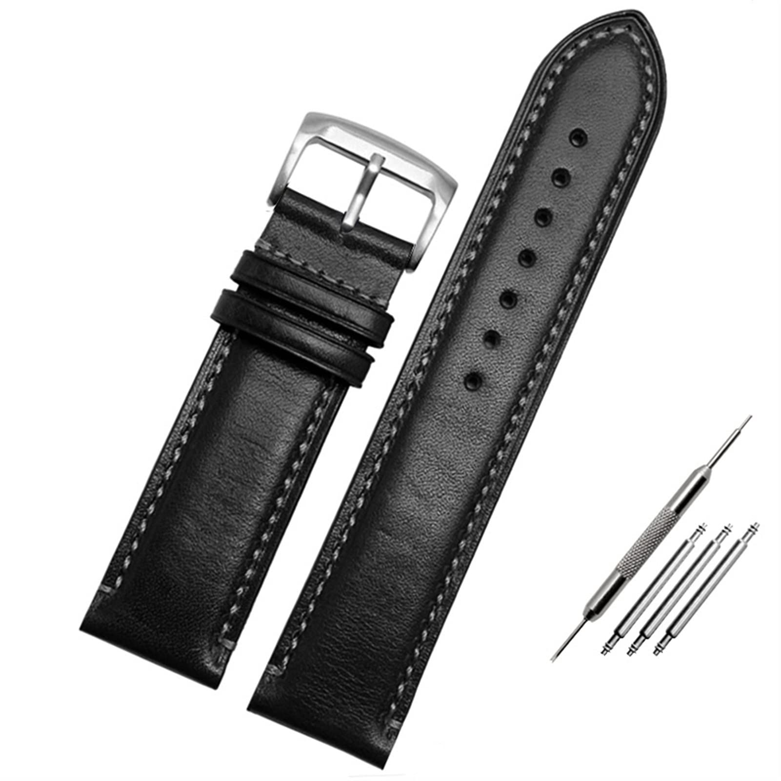 JWTPRO for Substitute Citizen AT8020 JY8078 Wristband Genuine Leather Strap 23mm Blue Watch Band with Folding Buckle Bracelet (Color : Blue pin Clasp, Size : 23mm) 6