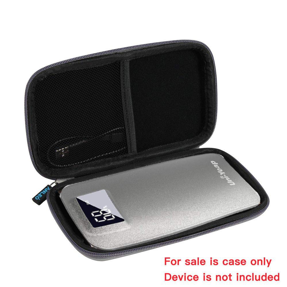 Anleo Hard Travel Case for POWERADD Pilot 4GS 12000mAh / Uni-Yeap 11000mAh External Battery Charger Power Bank (Grey) 3