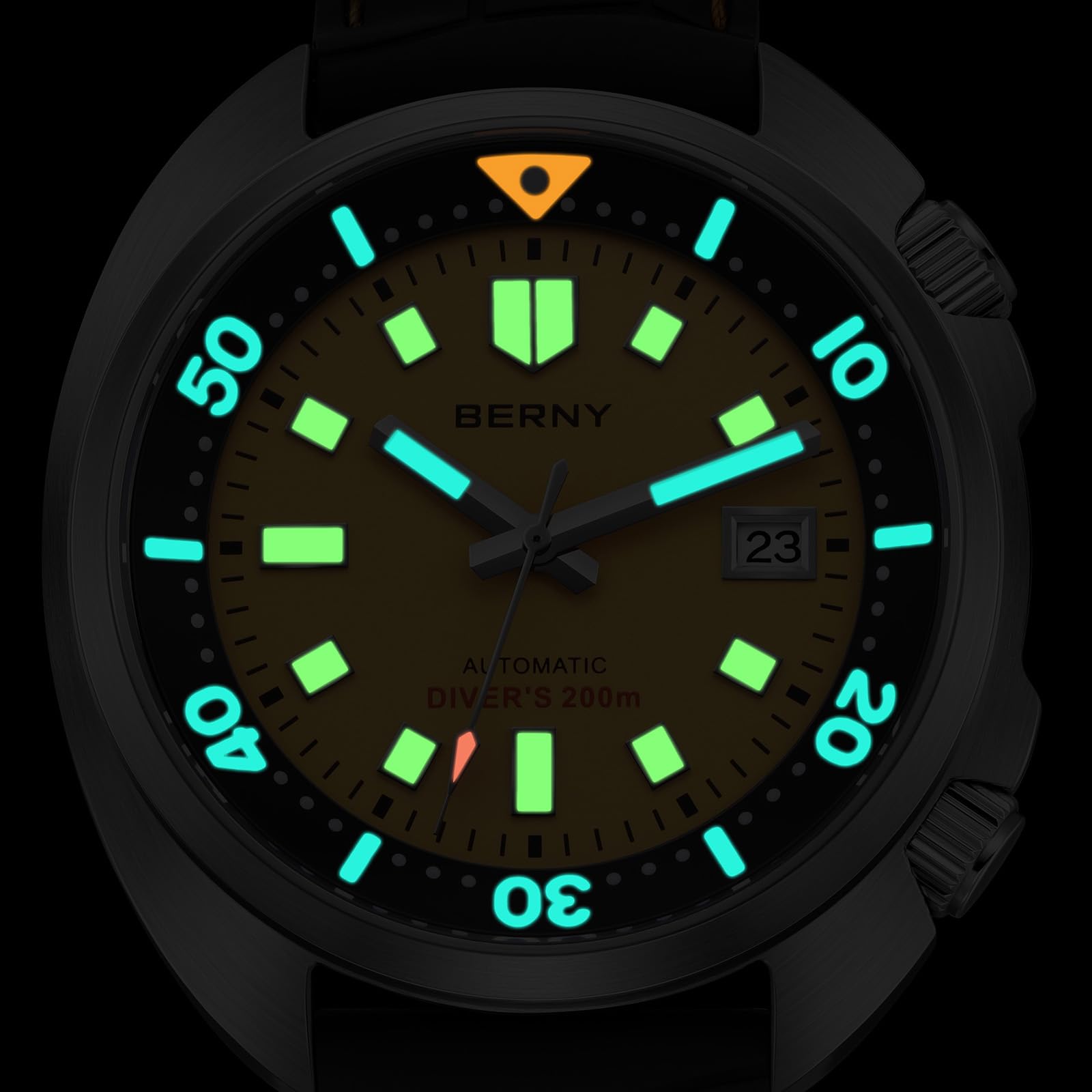 BERNY Automatic Watch for Men, 200M Waterproof Dive Watch, AR Sapphire Lens 4