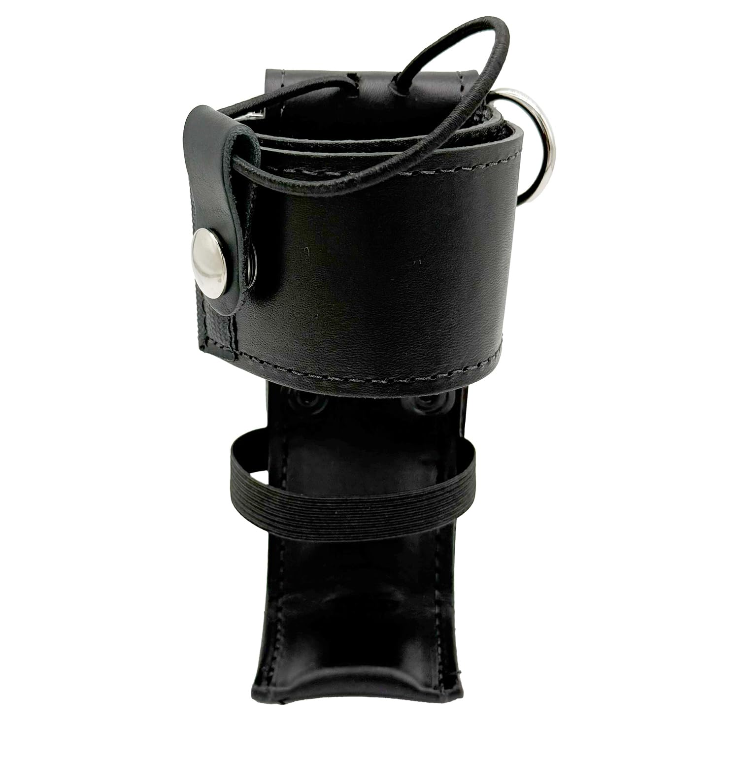 Firefighter 5 in. Adjustable Radio Holder Bundle – Includes Anti-Sway Strap & 2 Cord Keepers – Secure No-Bounce Radio Strap Holder for Turnout Gear, Leather/Reflective 3