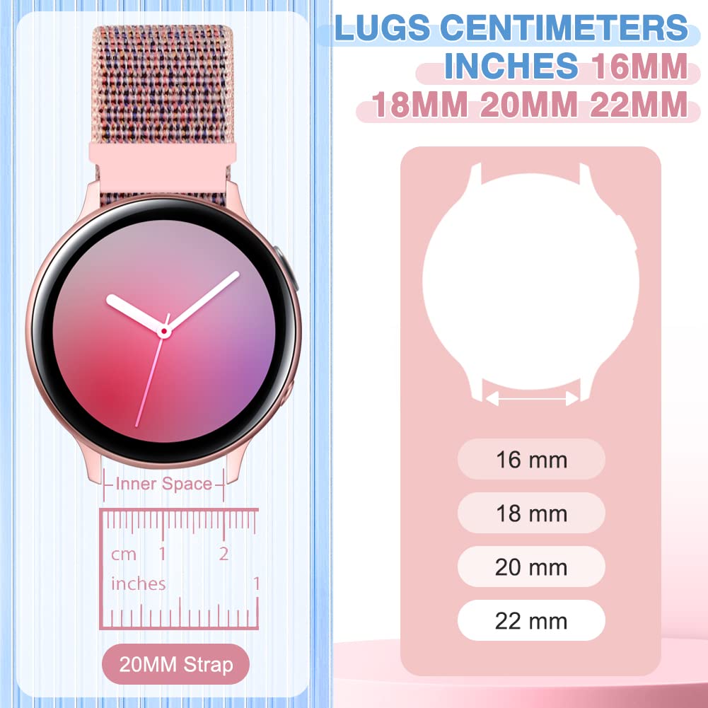 Relting 16mm 18mm 20mm 22mm Quick Release Nylon Sport Band Adjustable Breathable Replacement Wristband for Women Men 5