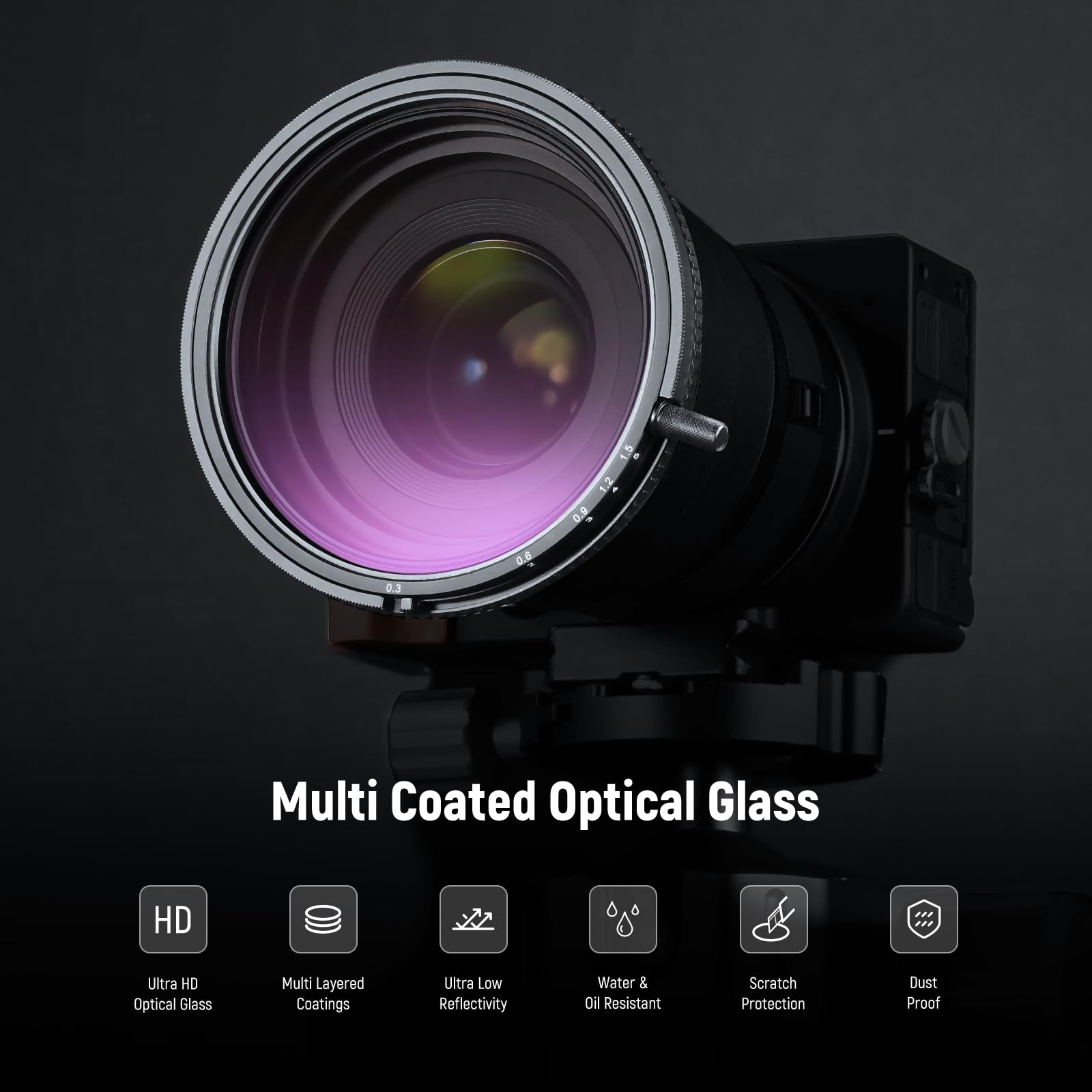 NEEWER 43mm True Colors Variable ND Filter ND2-ND32 & CPL, 2 in 1 Adjustable Neutral Density and Circular Polarizing Filter, Multi Coated HD Optical Glass/Aluminum Frame 3