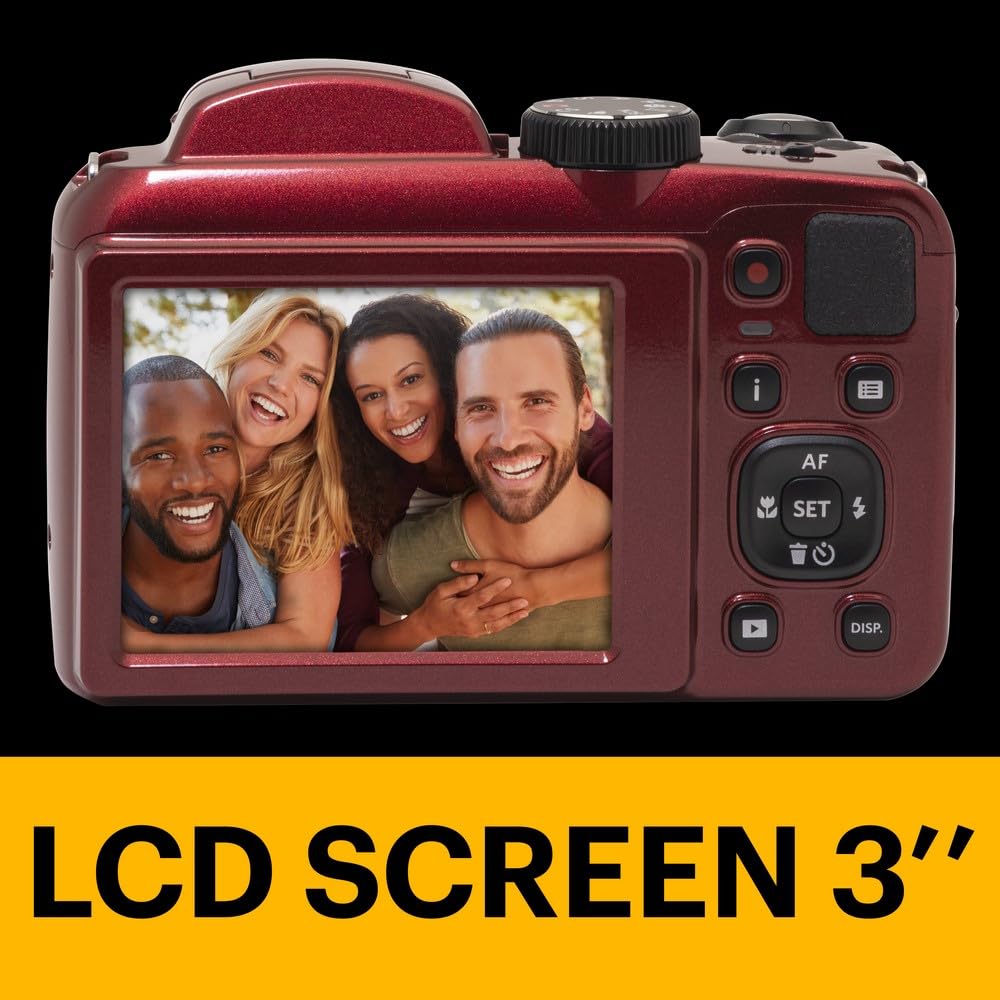 KODAK PIXPRO AZ255 16MP Digital Camera, 25x Optical Zoom, AA, OIS, Red 5