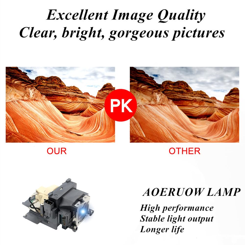 AOERUOW POA-LMP148 / LV-LP34 Original UHP245W Replacement Lamp Bulb with Housing for SANYO PLC-XU4000 for Eiki LC-WB200 LC-WB200A LC-XB250 LC-XB250A for Canon LV-7490 Projectors 5