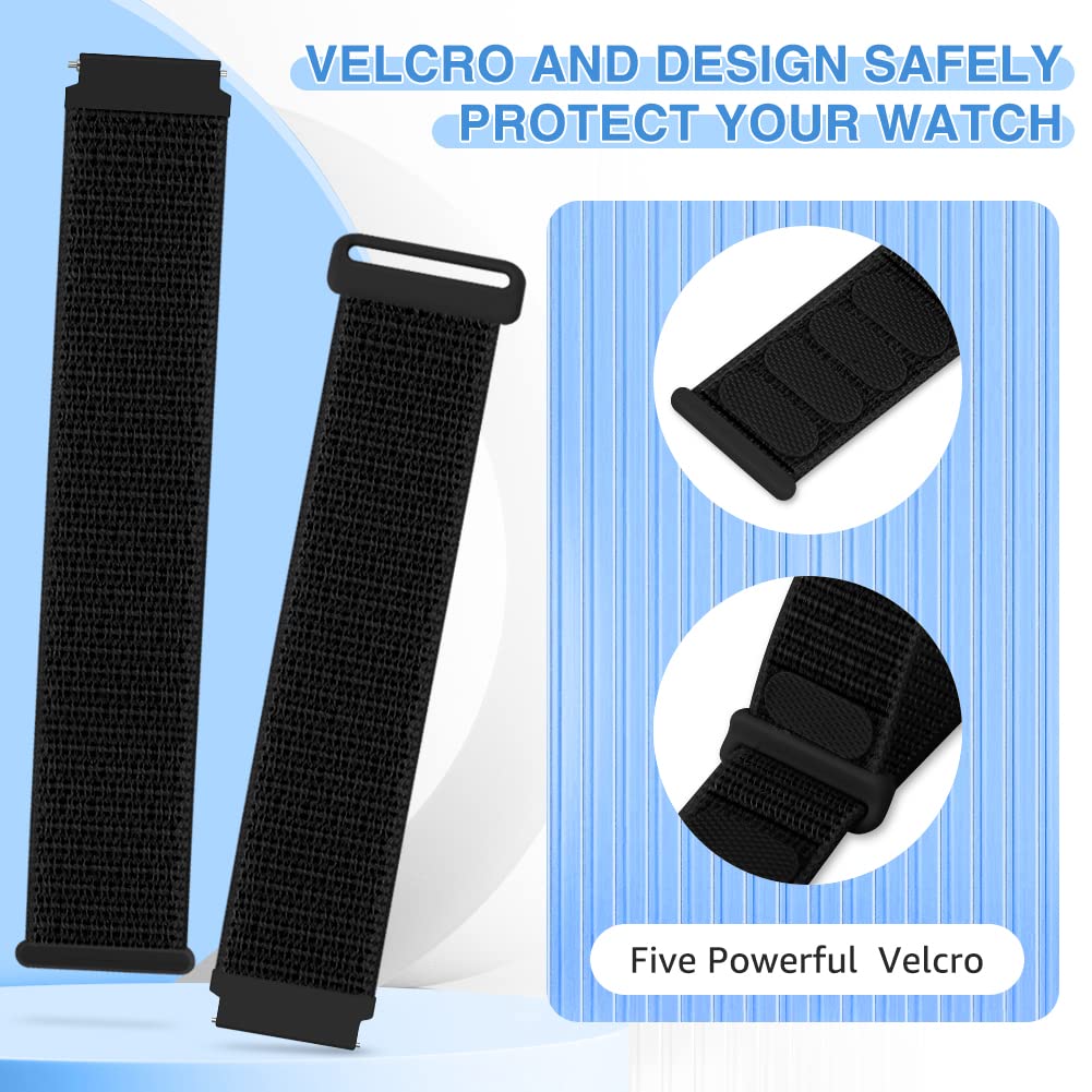 Relting 18mm Nylon Bands Compatible with Fossil Gen 6 42mm/Fossil Women's Gen 5E 42mm/Gen 4/HR Gen 4/Gen 3,Garmin Vivoactive 4S/Vivomove 3S/Venu 3S/Vivomove 3S/Venu 2S,Fossil Casio Citizen Timex 3
