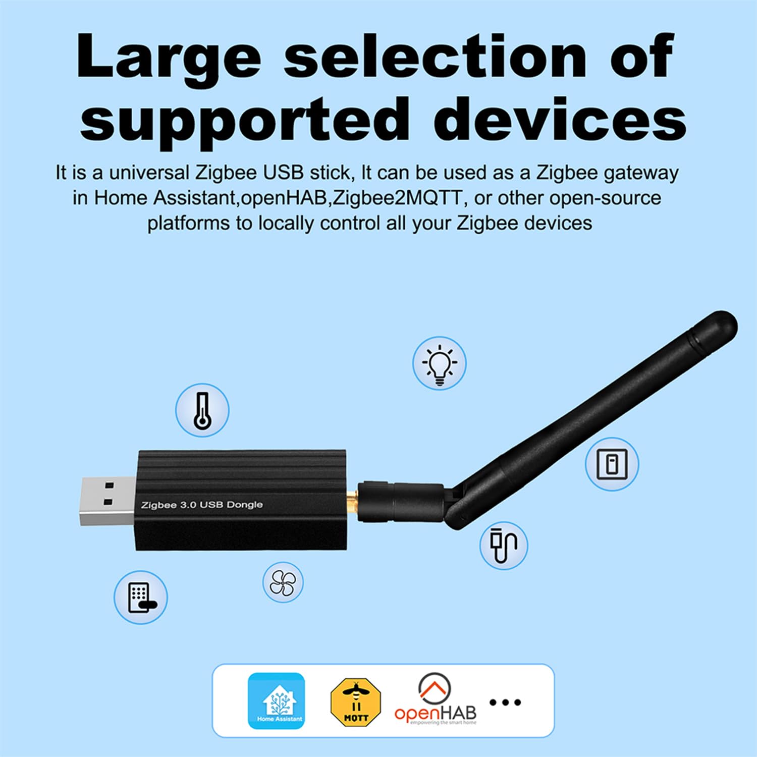 Haozee Zigbee Gateway, A Universal Gateway Dongle Plus, TICC2652P1+CH340C Zigbee USB Flash Drive Coordinator for ZHA in Home Assistant or Zigbee2MQTT, Open HAB etc. 5