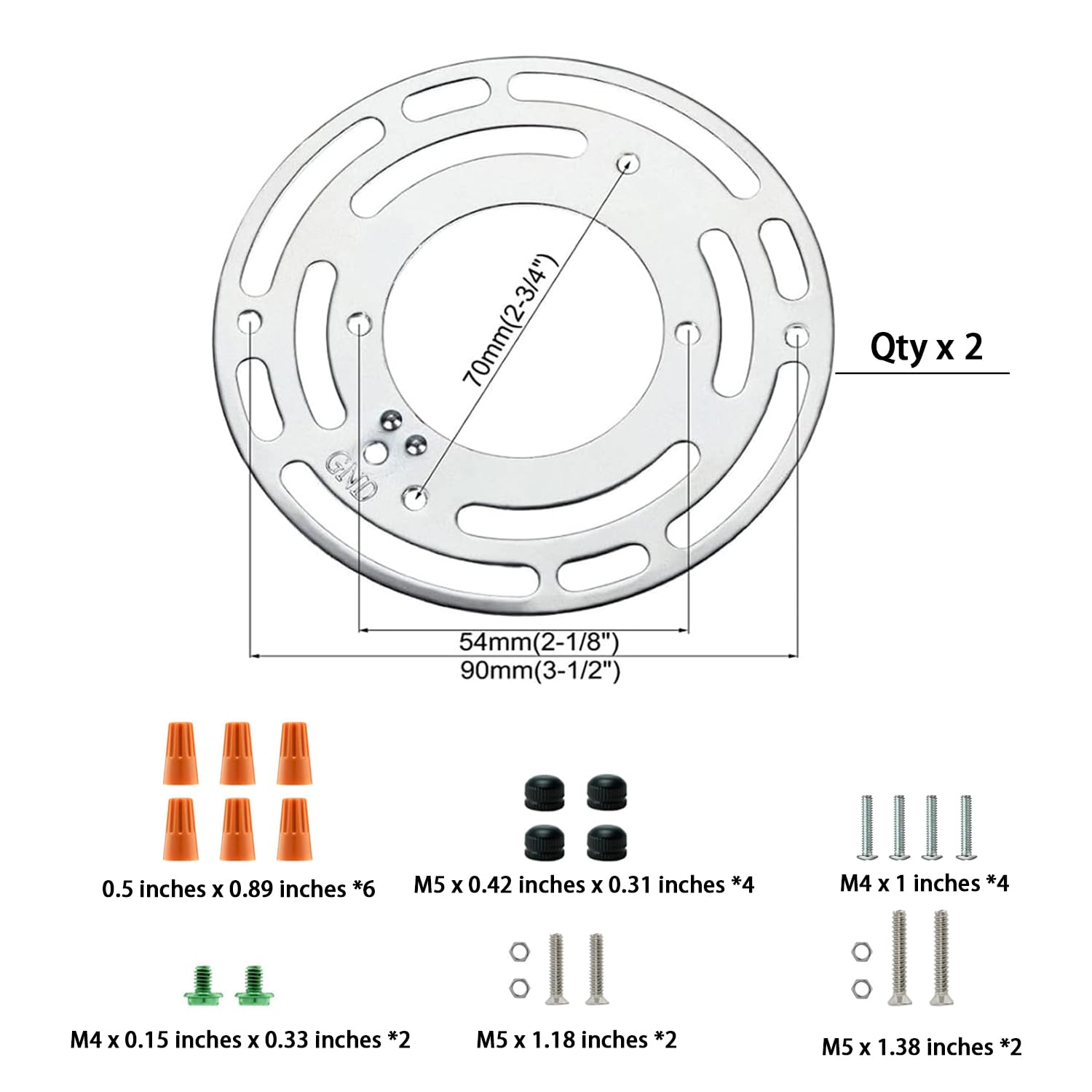 close-to-ceiling-light-fixtures ， Round ,Suitable for: chandeliers，pendant lamps ,ceiling lamps,2-piece Round 4 inches 3