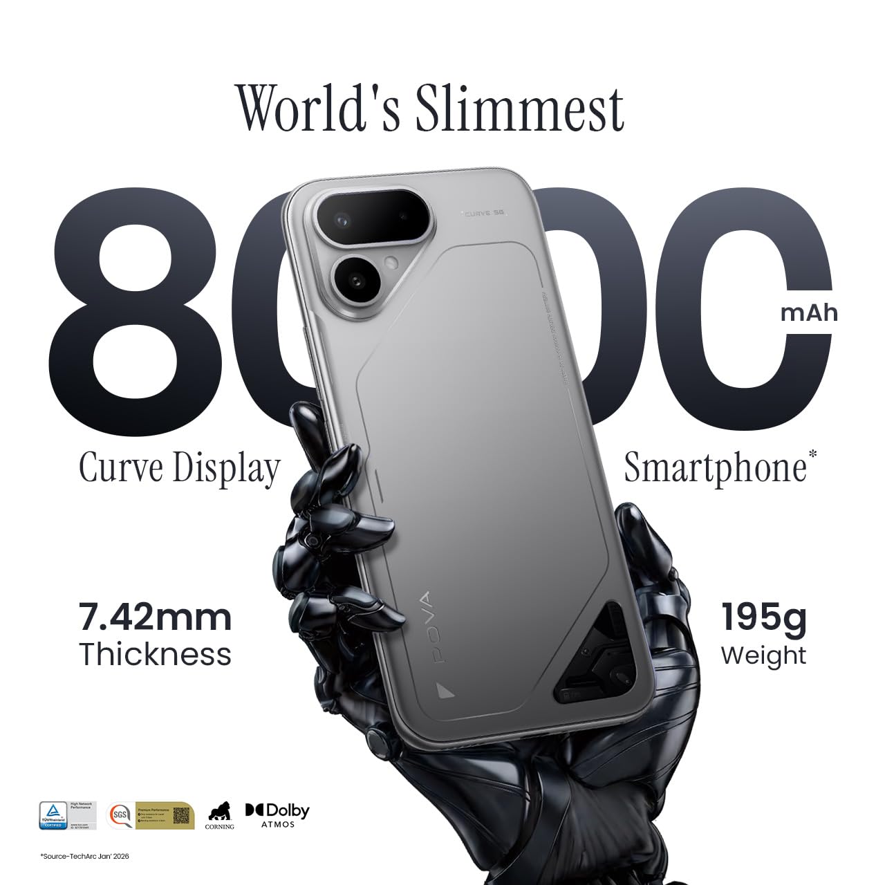 Tecno Pova Curve 2 5G (Storm Titanium, 8GB RAM, 256GB Storage) 4
