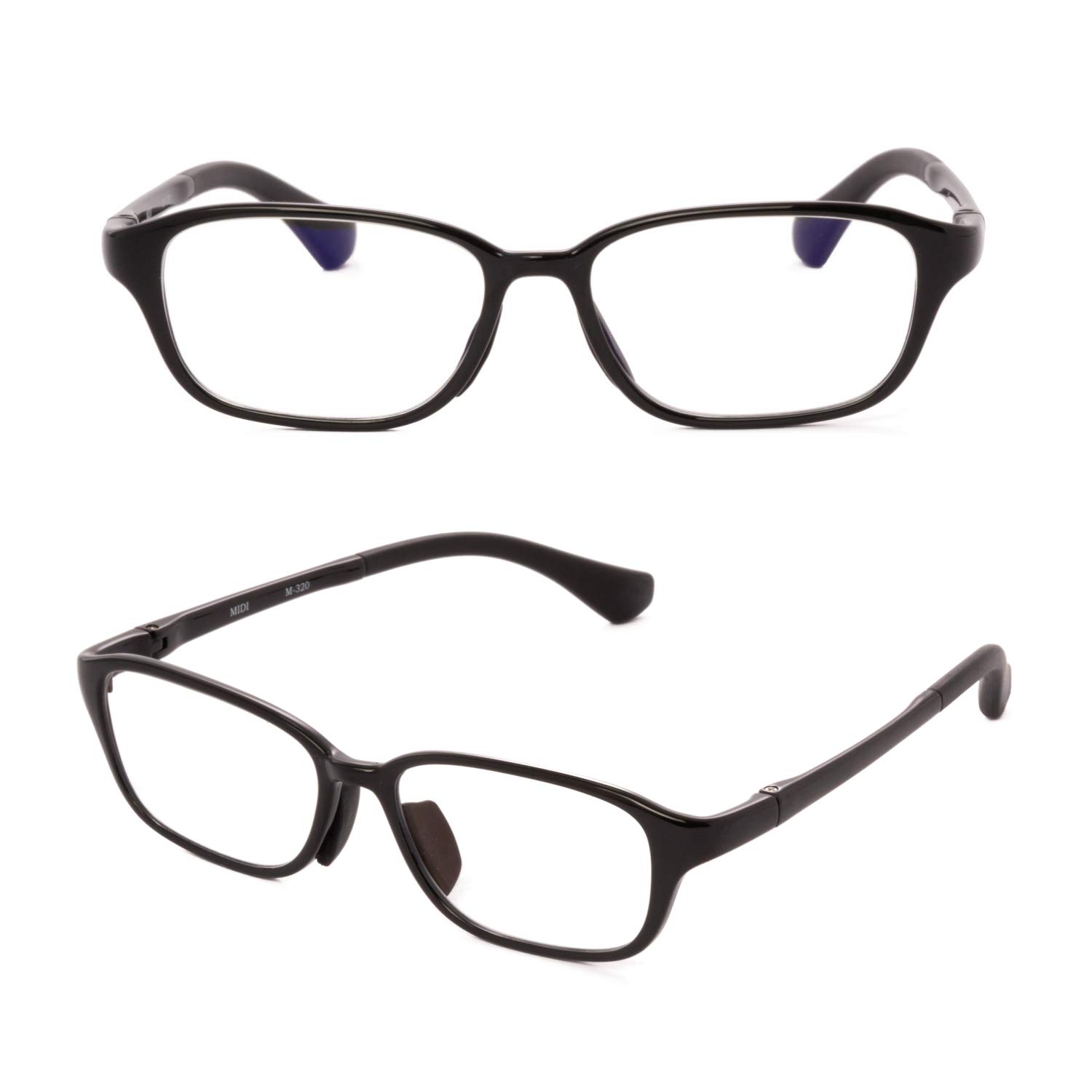 MIDI Anti Pollen Glasses for Hay Fever Protection with Removable Shields | Modern Blue Light Blocking Computer Glasses | UV and Blue Light Blocking Lenses (m320c1-black-us) 5
