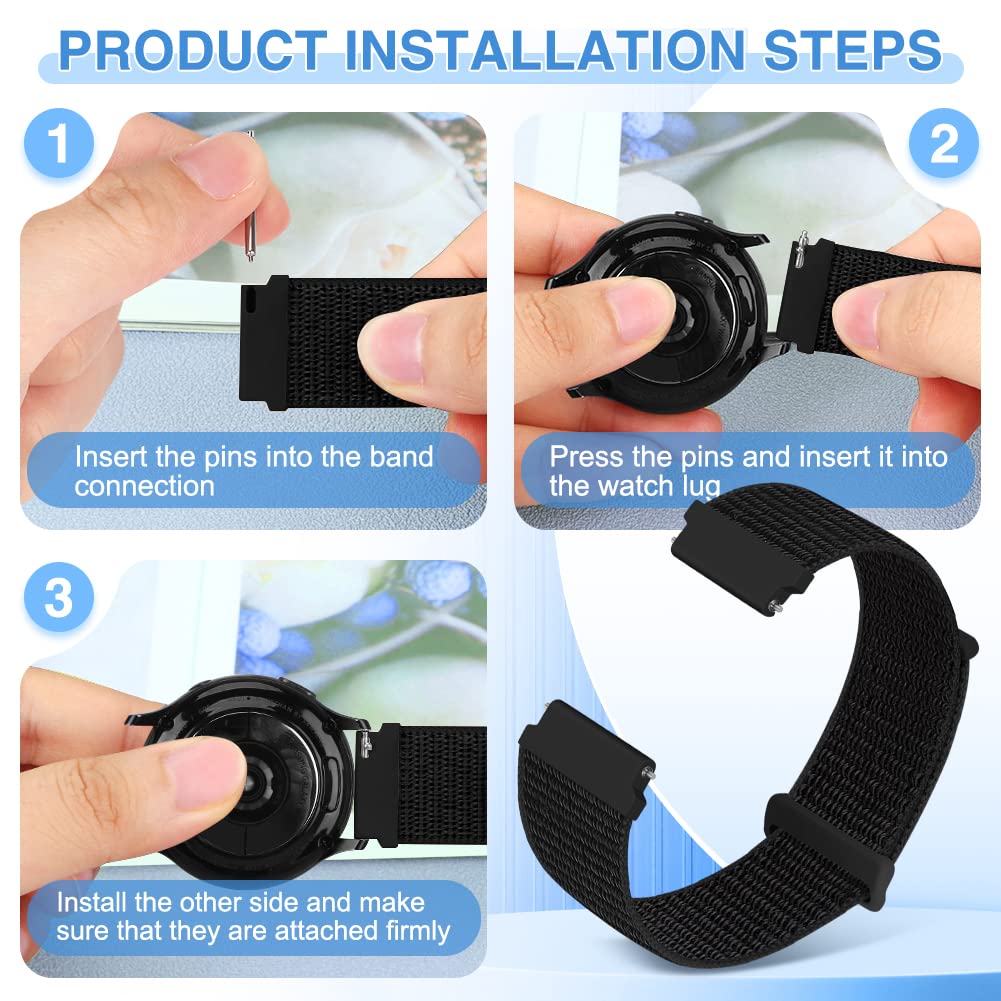 Relting 18mm Nylon Bands Compatible with Fossil Gen 6 42mm/Fossil Women's Gen 5E 42mm/Gen 4/HR Gen 4/Gen 3,Garmin Vivoactive 4S/Vivomove 3S/Venu 3S/Vivomove 3S/Venu 2S,Fossil Casio Citizen Timex 4
