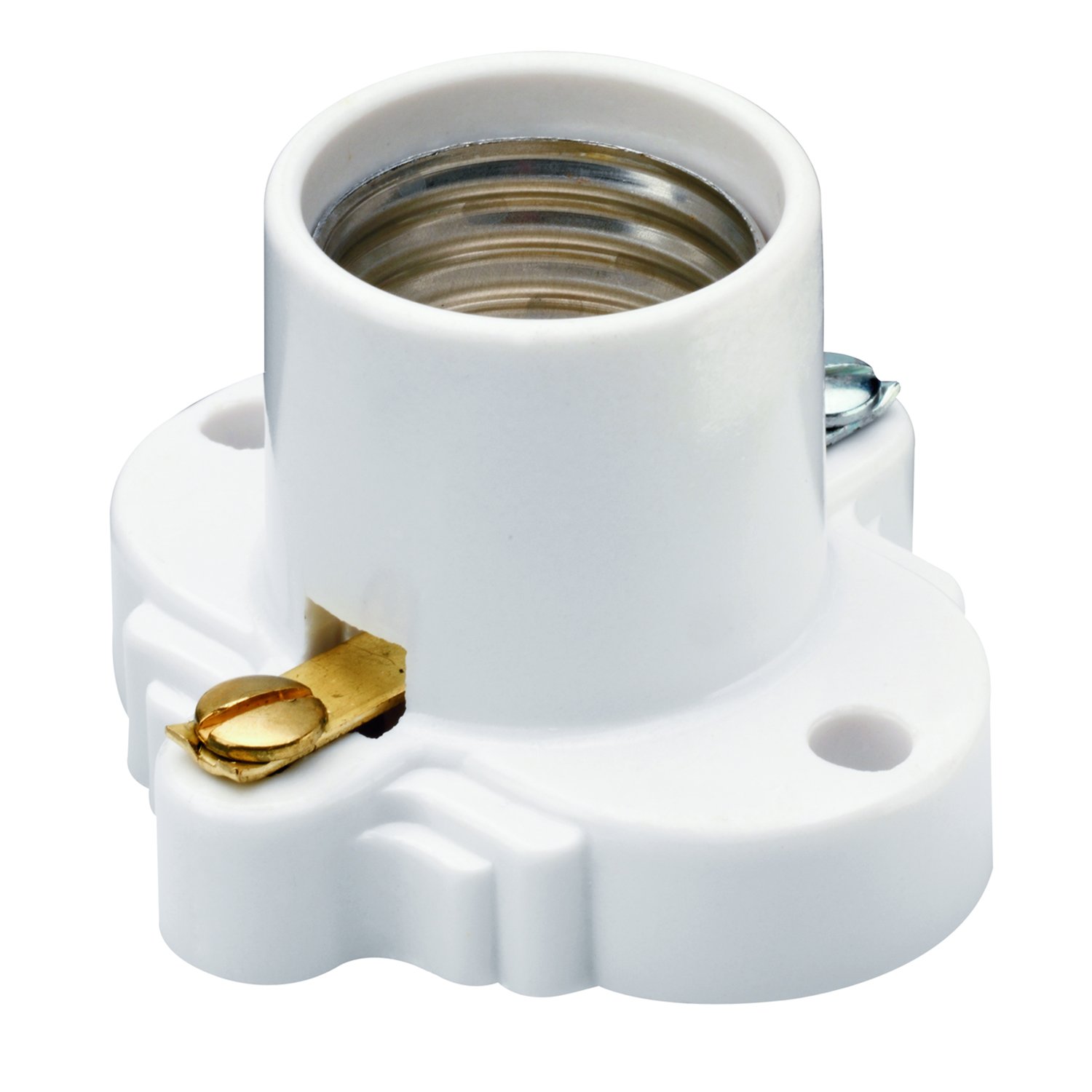 Legrand Pass & Seymour S752WCC10 660W 250V Medium Base A26 Lampholder, Cleat Sockets, Front Wire, White (1 Count) 2