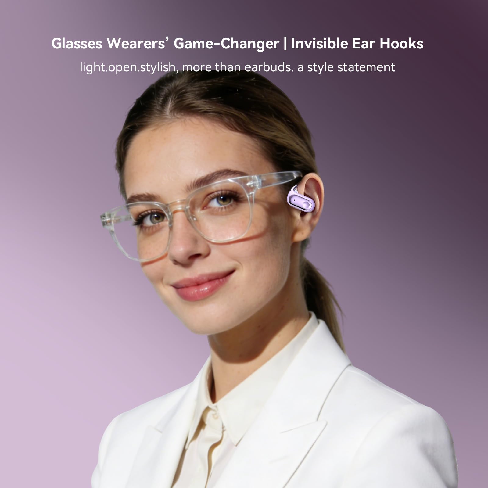 Xmenha Wireless Bluetooth Open Ear Earbuds Over The Ear Open Ear Headphones Bone Air Conduction Earbuds that Don't Go in Your Ear with Over-Ear Hooks Out of Ear Headphones 4