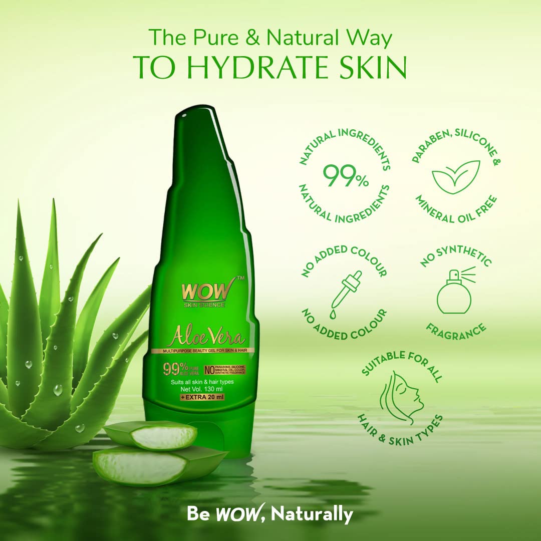 WOW Skin Science 99% Pure Aloe Vera Gel for Face, Skin & Hair - 150ml | Ultimate Gel For Glowing Skin | For Both Men and Women 6