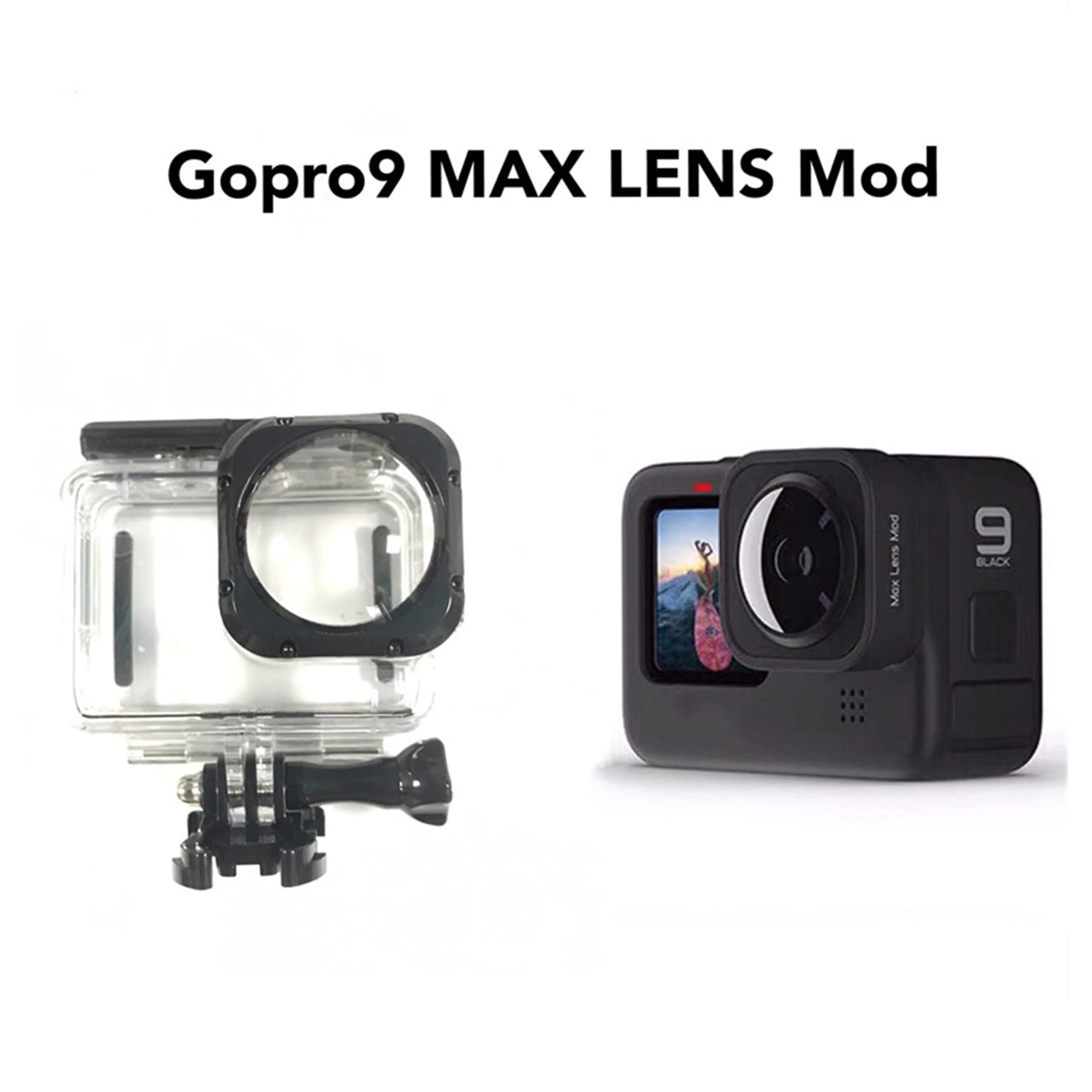 Diving Fish Eye Wide Angle Max Lens Waterproof Housing for Gopro Hero 10 9 Underwater 40m Case Cover Mini Action Camcorder Sports Camera Accessories 3