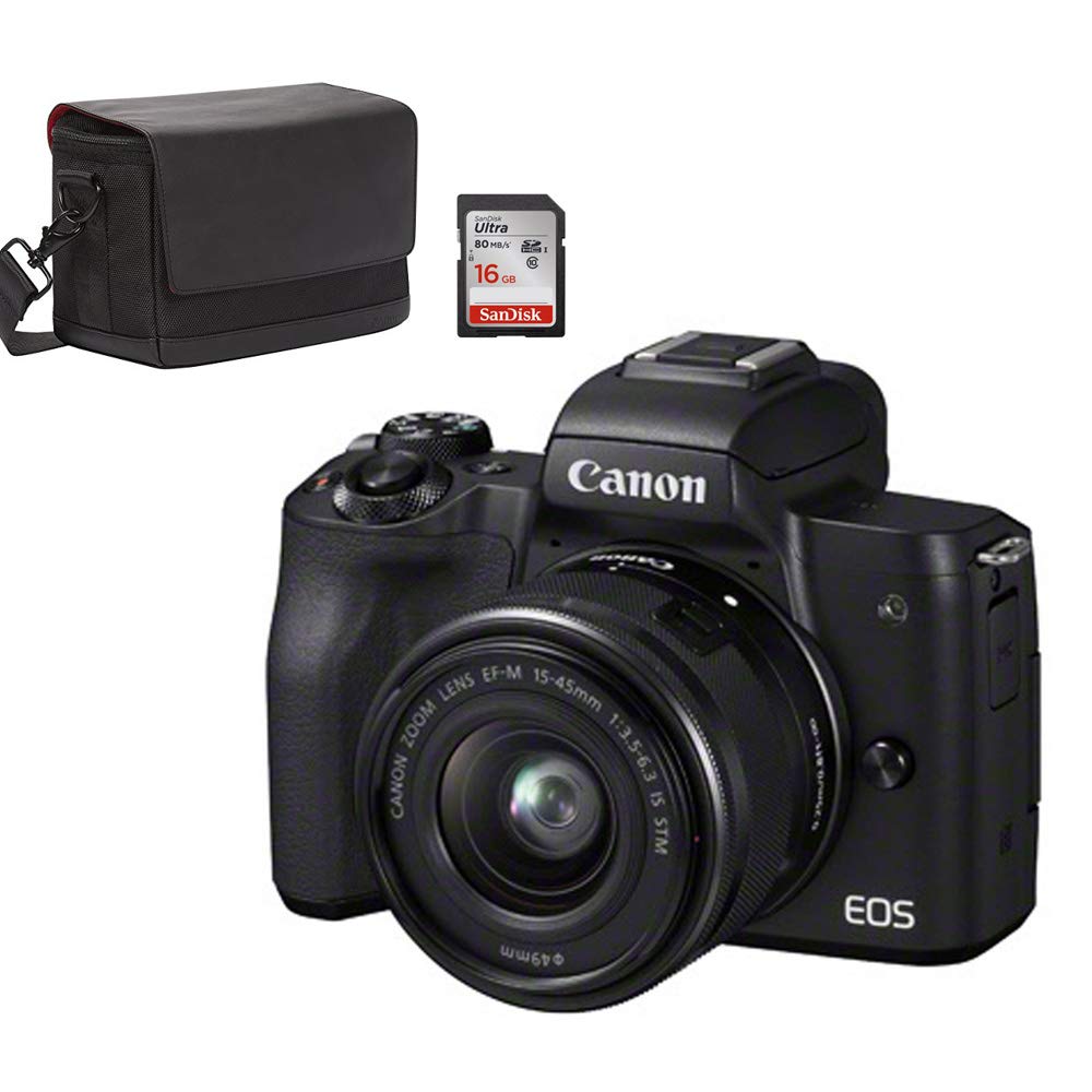 Canon EOS M50 Black + EF-M 15-45 mm is STM Black + SB130 + SanDisk SD 16 GB 1