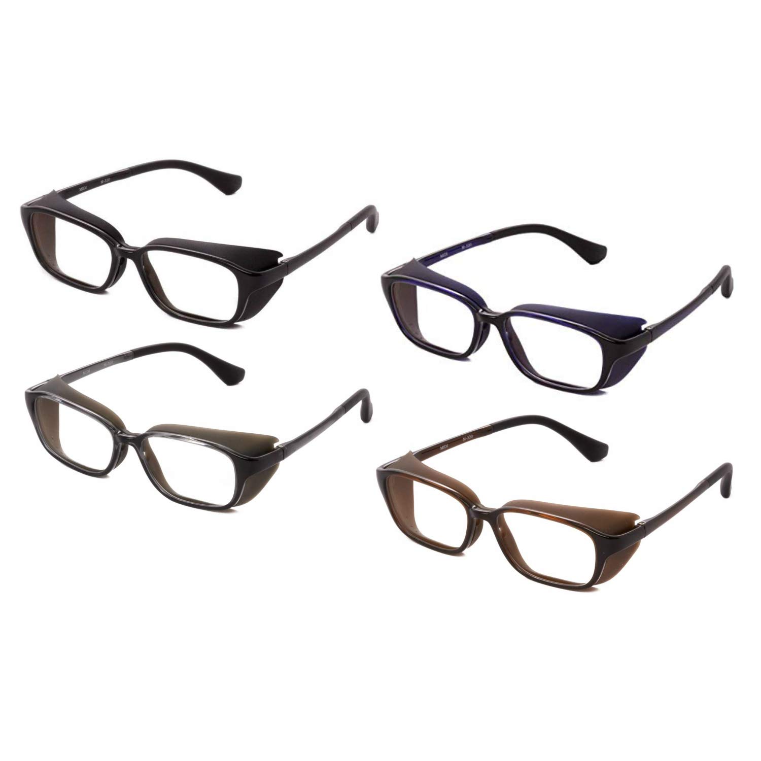 MIDI Anti Pollen Glasses for Hay Fever Protection with Removable Shields | Modern Blue Light Blocking Computer Glasses | UV and Blue Light Blocking Lenses (m320c1-black-us) 4