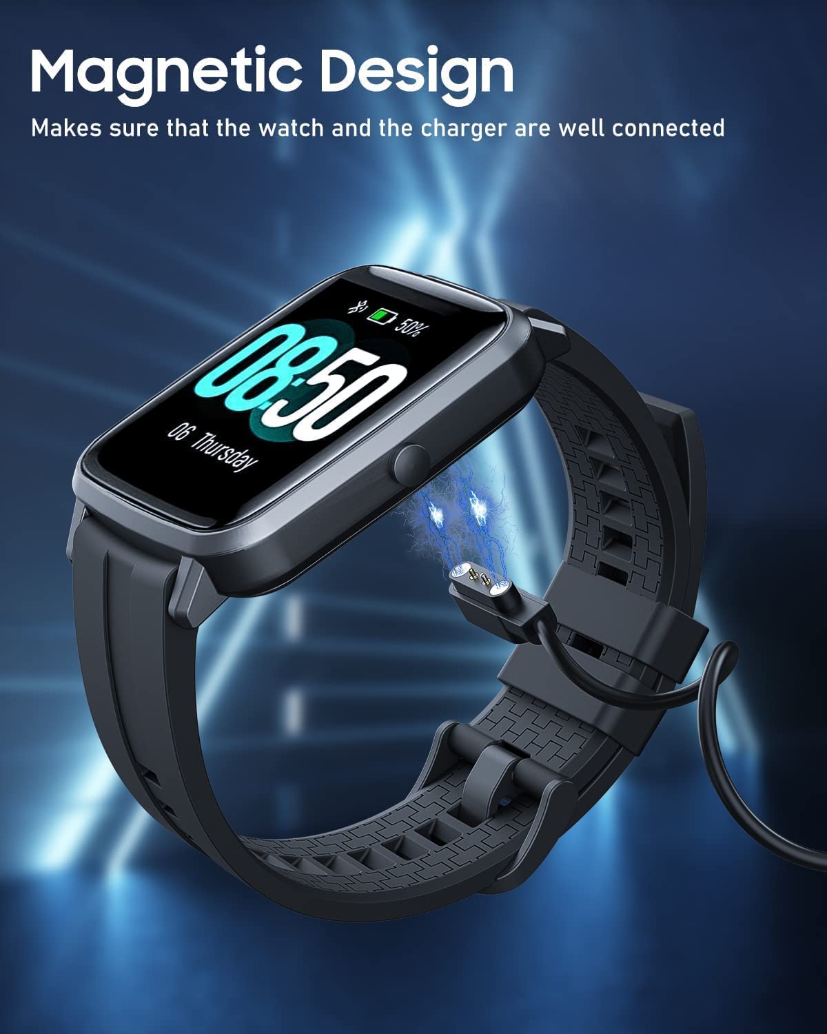 ONUMTZ Noise Twist Round Dial Smartwatch Charger, Magnetic 2-Pin USB Charging Cable, Replacement Cable for Noise Twist, Fast & Safe Charging, Cable Only 3