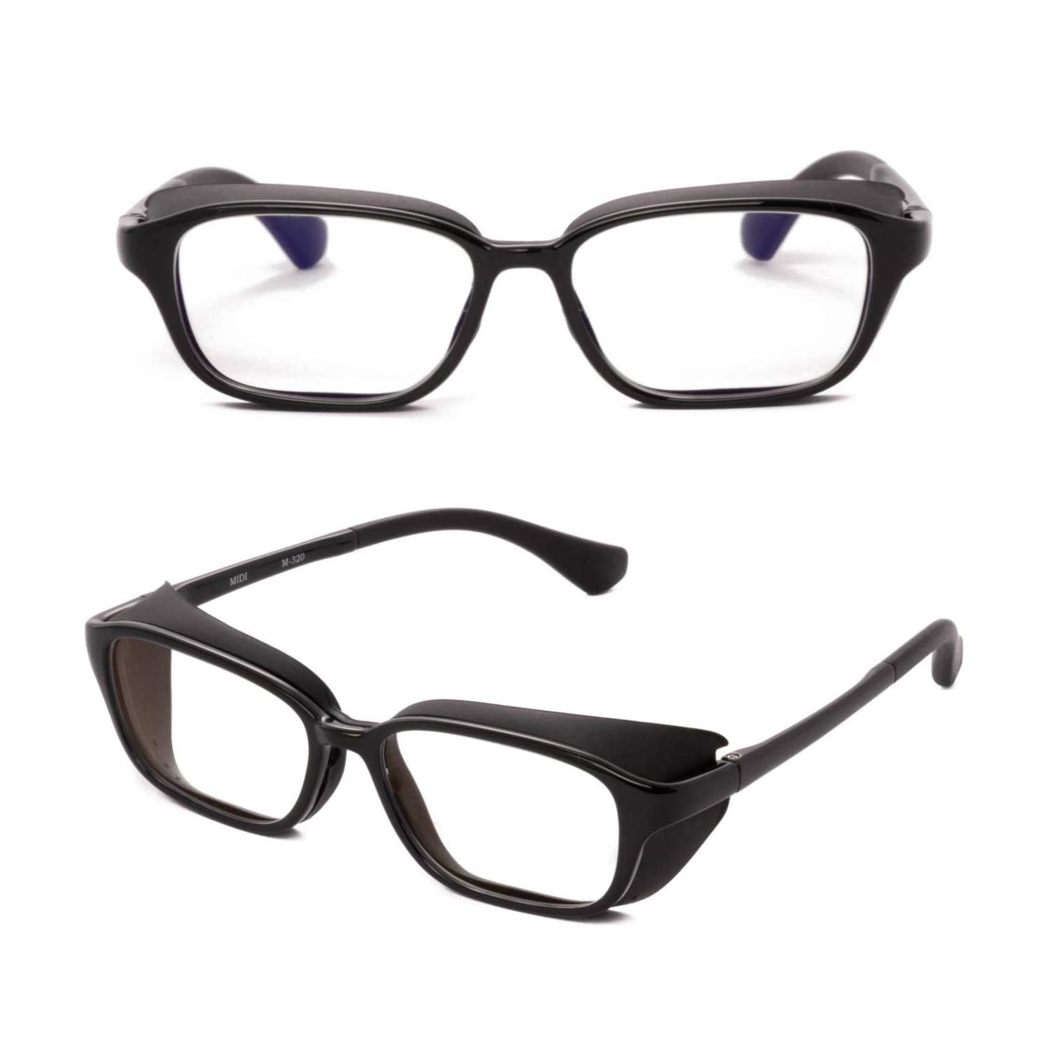 MIDI Anti Pollen Glasses for Hay Fever Protection with Removable Shields | Modern Blue Light Blocking Computer Glasses | UV and Blue Light Blocking Lenses (m320c1-black-us) 2