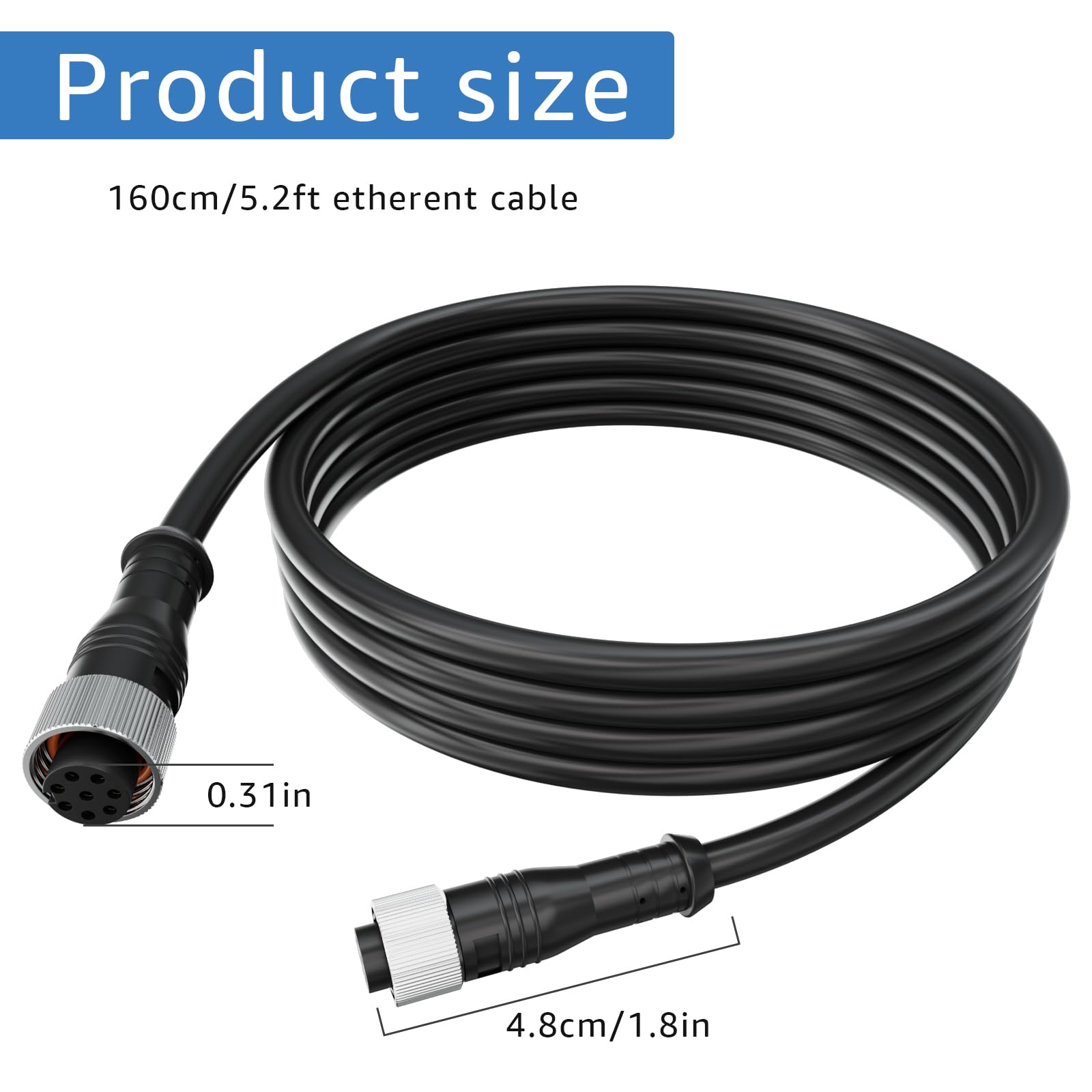 LaWana Boat Ethernet Cable AS EC 720073-5 5.2 Foot for Humminbird,Compatible with Helix, 10, 12,7, 8, 9, 15,SOLIX,APEX, and Onix Models (5FT) 3
