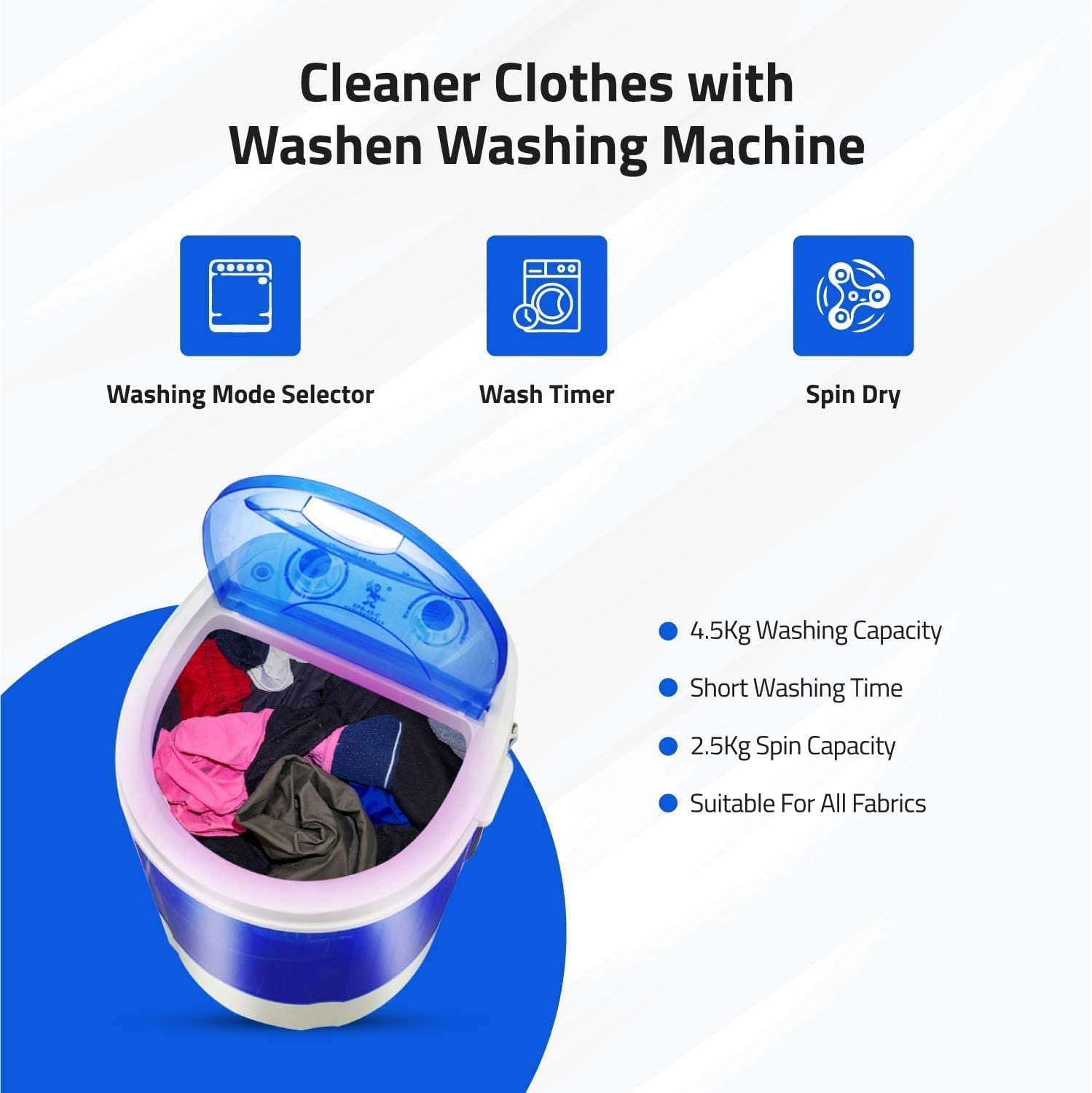 Hilton 3 kg Single-Tub Washing Machine with Spin Dryer Portable Single Tub Washer - The Laundry Alternative Portable Clothes Washer Travel Washing Machine With Spin Dryer. (Canna Maroon) 2