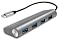 LogiLink USB Hub for PC/Laptop Aluminium Housing Grey Silver 4-Port 5