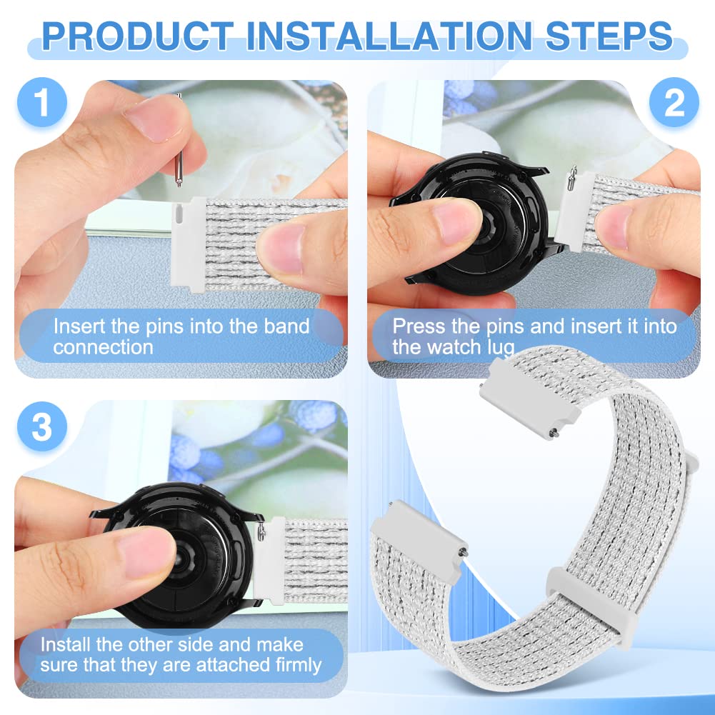Relting 18mm Nylon Bands Compatible With Fossil Gen 6 42mm/Women's Gen 5E 42mm/4/HR 4/3, Garmin Vivoactive 4S/Vivomove 3S/Venu 3S/2S, Fossil Casio Citizen Timex 4
