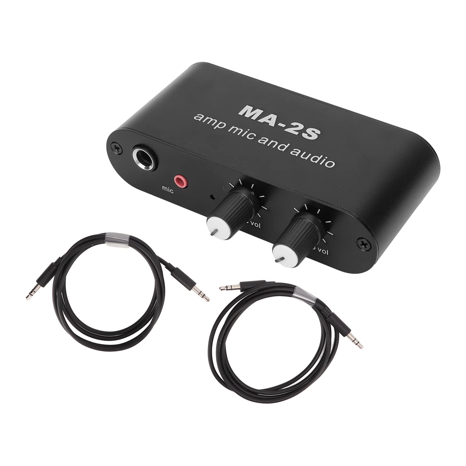Double Op Amp, Stereo Small Audio Preamplifier, Headphone Amplifier, Gain 20dB Condenser 3 Ports Output for Music 1