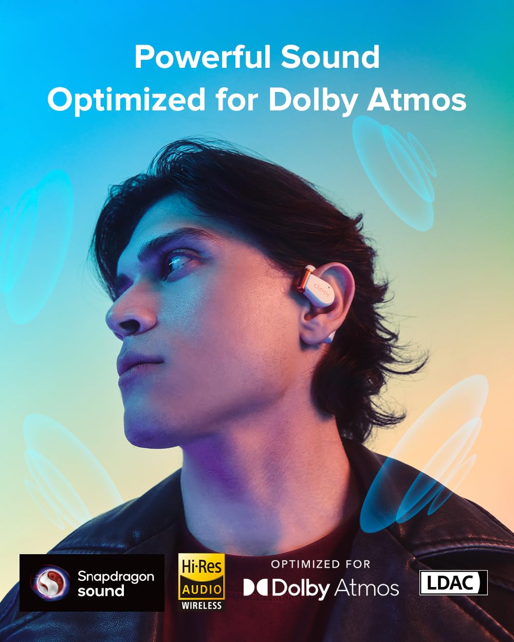 Cleer ARC 3 Gaming Earbuds - True Wireless Open Ear Headphones,Ultra-Low Latency,Snapdragon & Dolby Sound, Bluetooth 5.4, USB-C Dongle,50Hr Battery, Compatible with PS4, PS5, PC, Quest, Switch, White 6