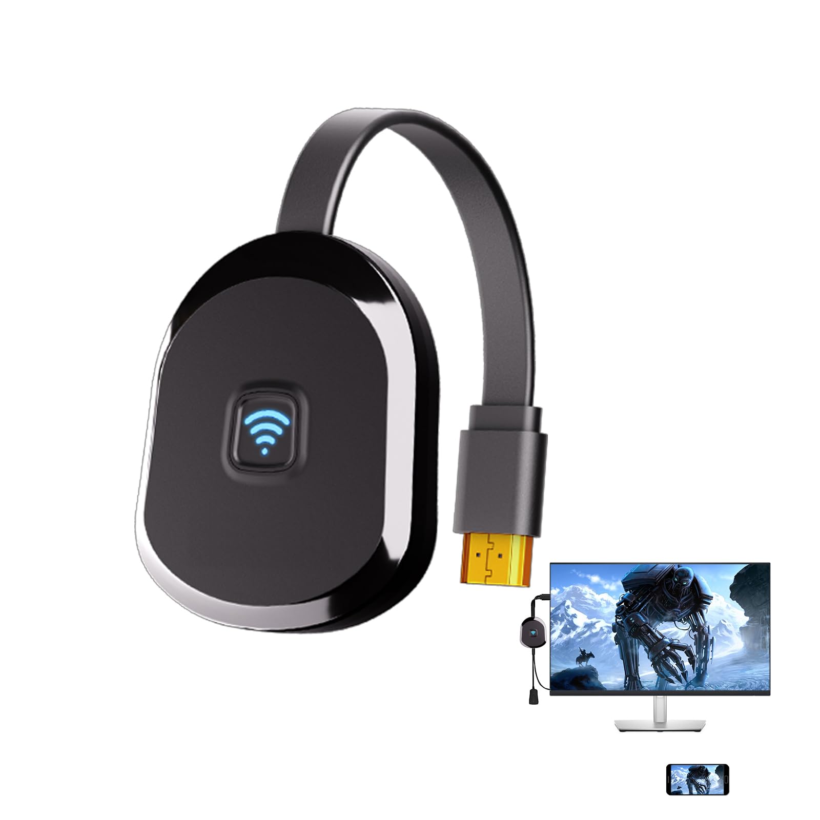 HRpart 4K Wireless Display Adapter Dongle,TV Adapter for The APP YouTube,for i-Phone, i-Pad, Android, Tablet, Laptop,Windows to HDTV/Monitor/Projector, Compatible Miracast, AirPlay, DLNA 1