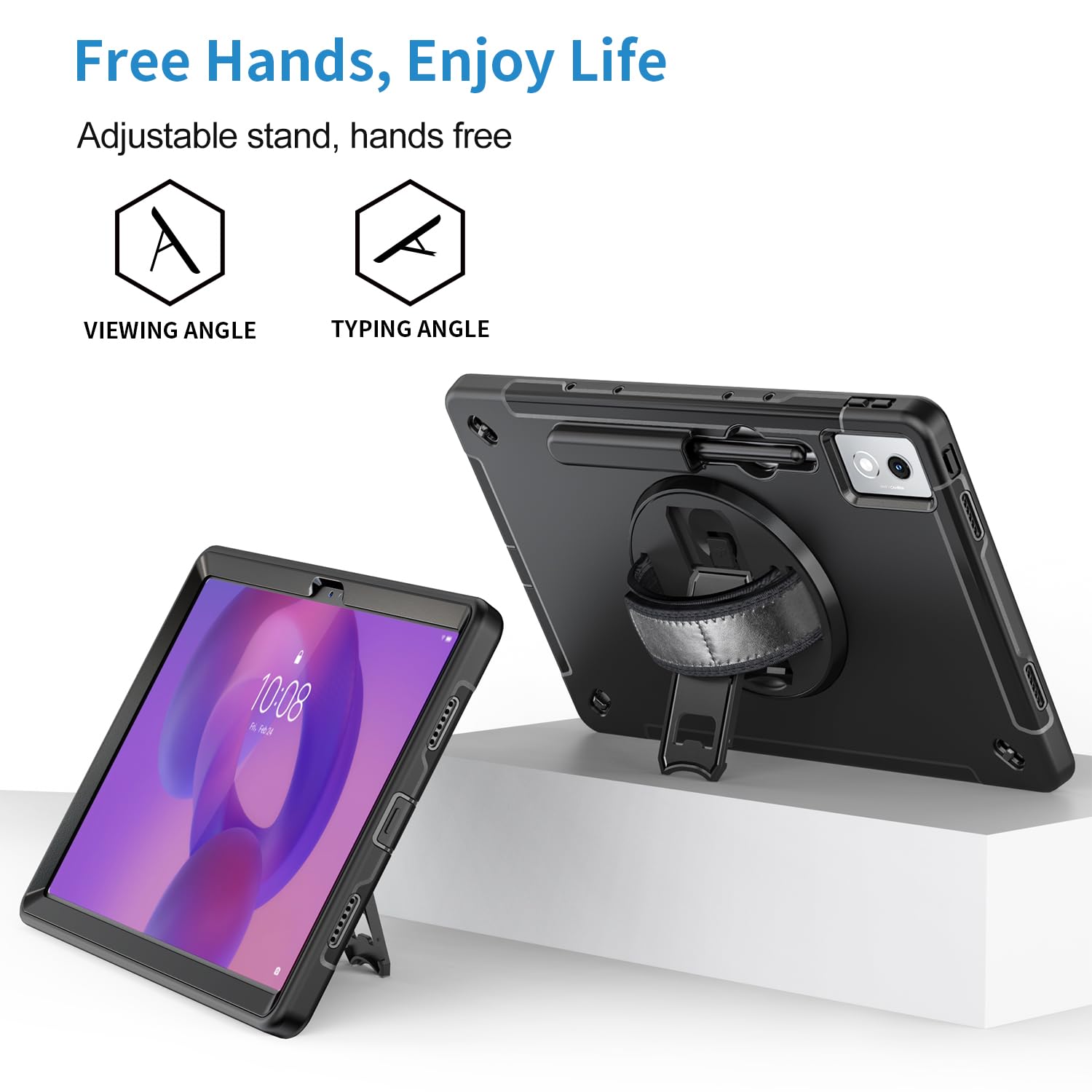 Bundle-Lenovo Idea Tab Pro Carrying Case with 2 Packs Anti Blue Light Tempered Glass Screen Protector 5