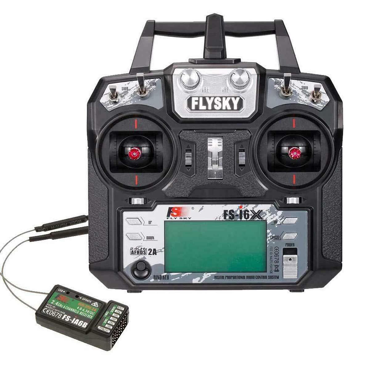 FLYSKY FS-i6X 10CH 2.4GHz RC Transmitter Controller with iA6B Receiver Upgrade Cable for RC Boat Racing Drone 1