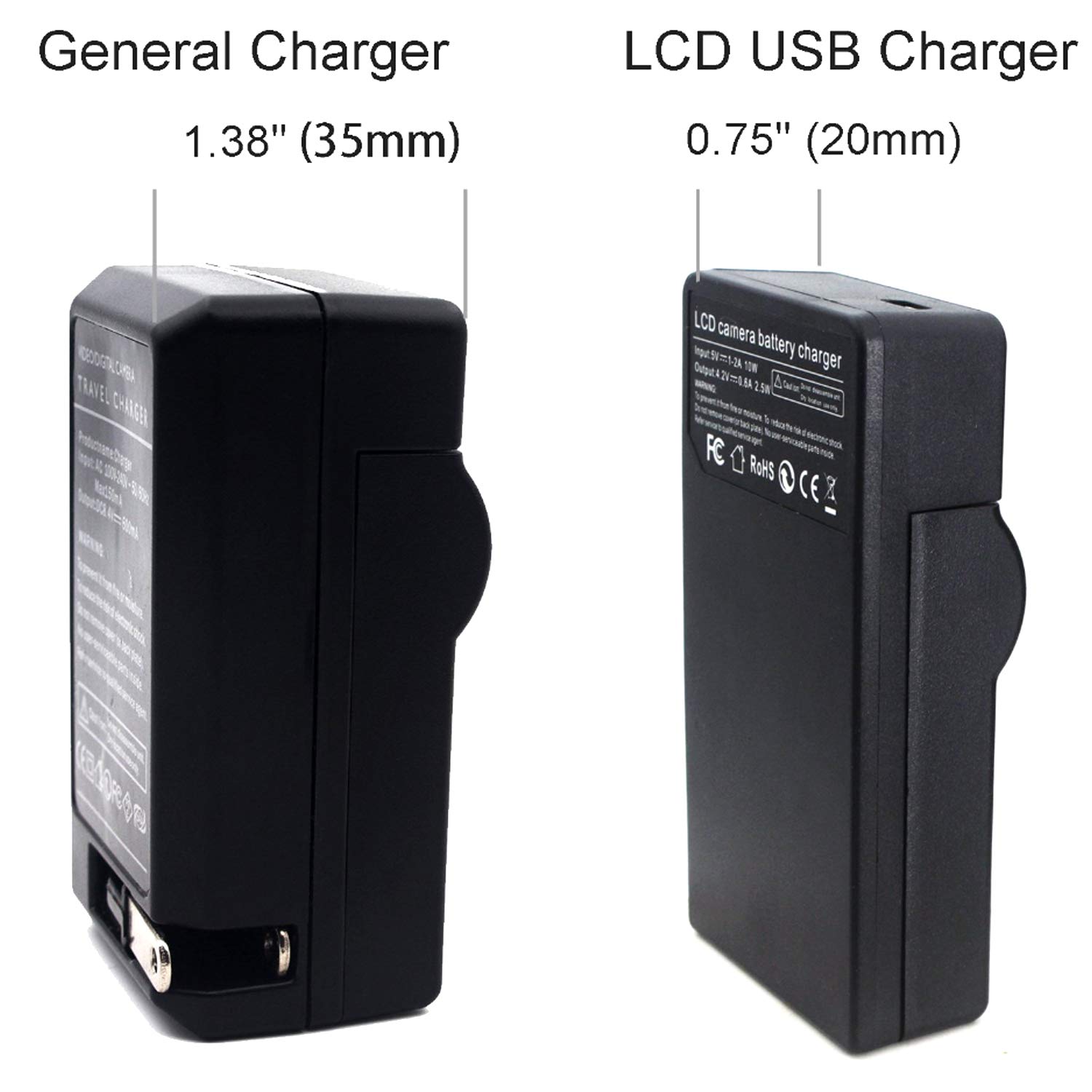 LCD USB Travel Battery Charger for Nikon Coolpix S1000pj, S1100pj, S1200pj Digital Camera 5