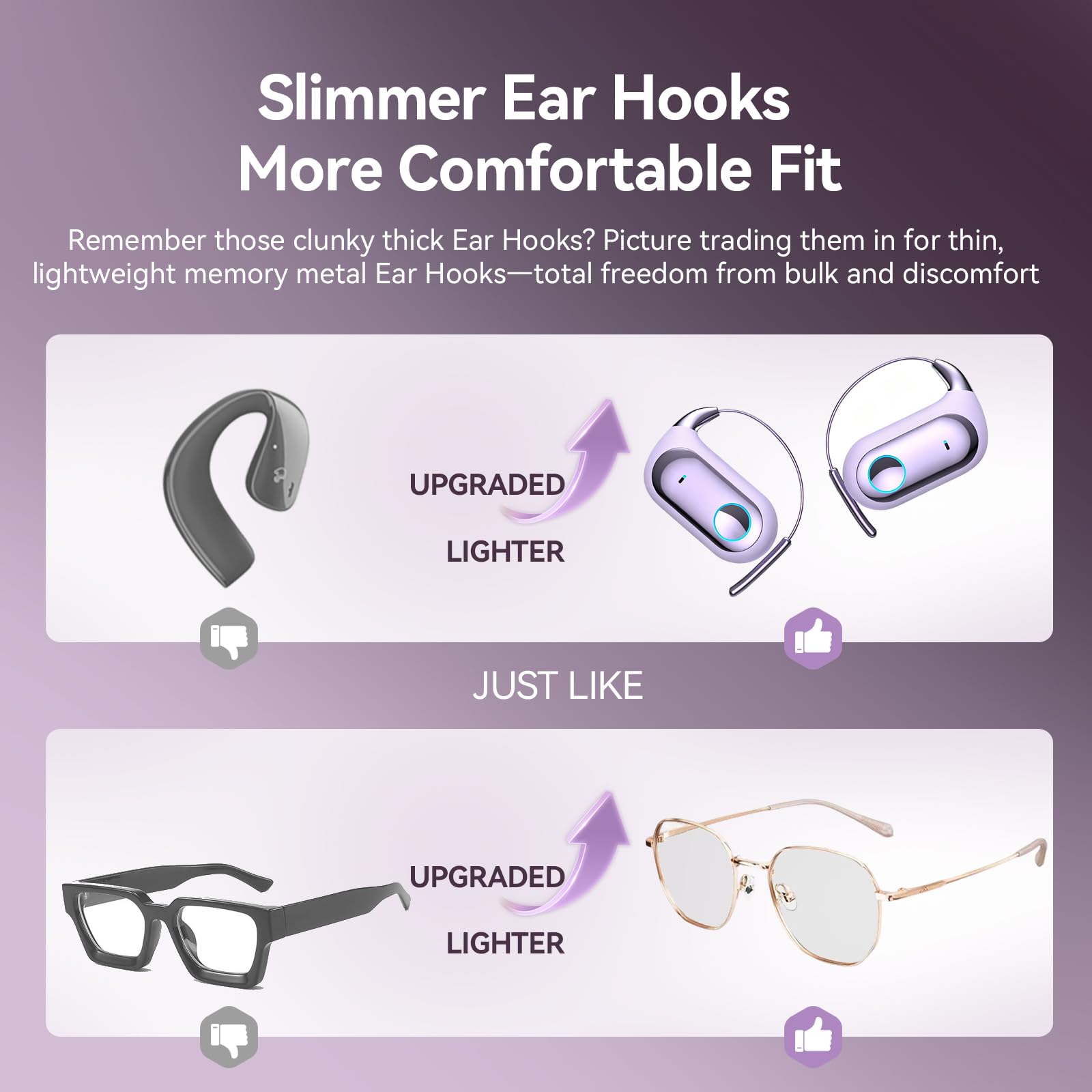 Xmenha Wireless Bluetooth Open Ear Earbuds Over The Ear Open Ear Headphones Bone Air Conduction Earbuds that Don't Go in Your Ear with Over-Ear Hooks Out of Ear Headphones 3
