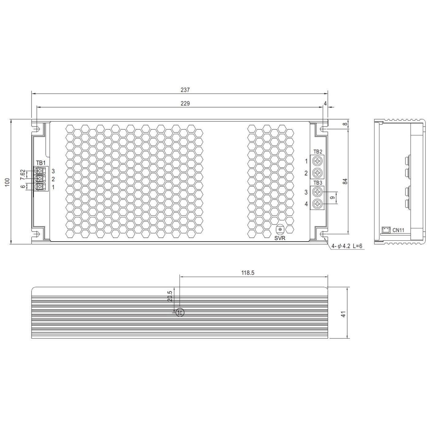 Mean Well UHP-750-48 753.6W Slim Type with PFC Switching Supply 48V/15.7A 6