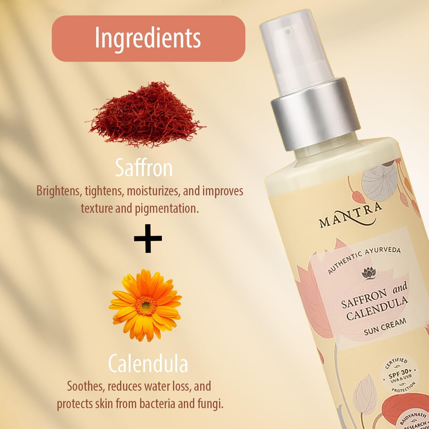 Mantra Herbal Pollution Protect SPF 30+ UVA & UVB Sunscreen Gel 100 ml with Saffron And Calendula Sun Cream | Blue Light Protection & Oil free | Moisture boost formula | Water resistant | All Skin types 5