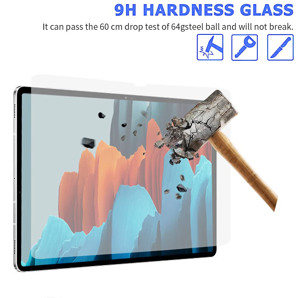 ZenRich Bundle for Samsung Galaxy Tab S9 FE Plus/S9 Plus/S8Plus /S7 FE: 2-Pack Tempered Glass Screen Protectors with Anti-Glare& Rugged Case with Rotatable Kickstand, Hand & Shoulder Straps 4