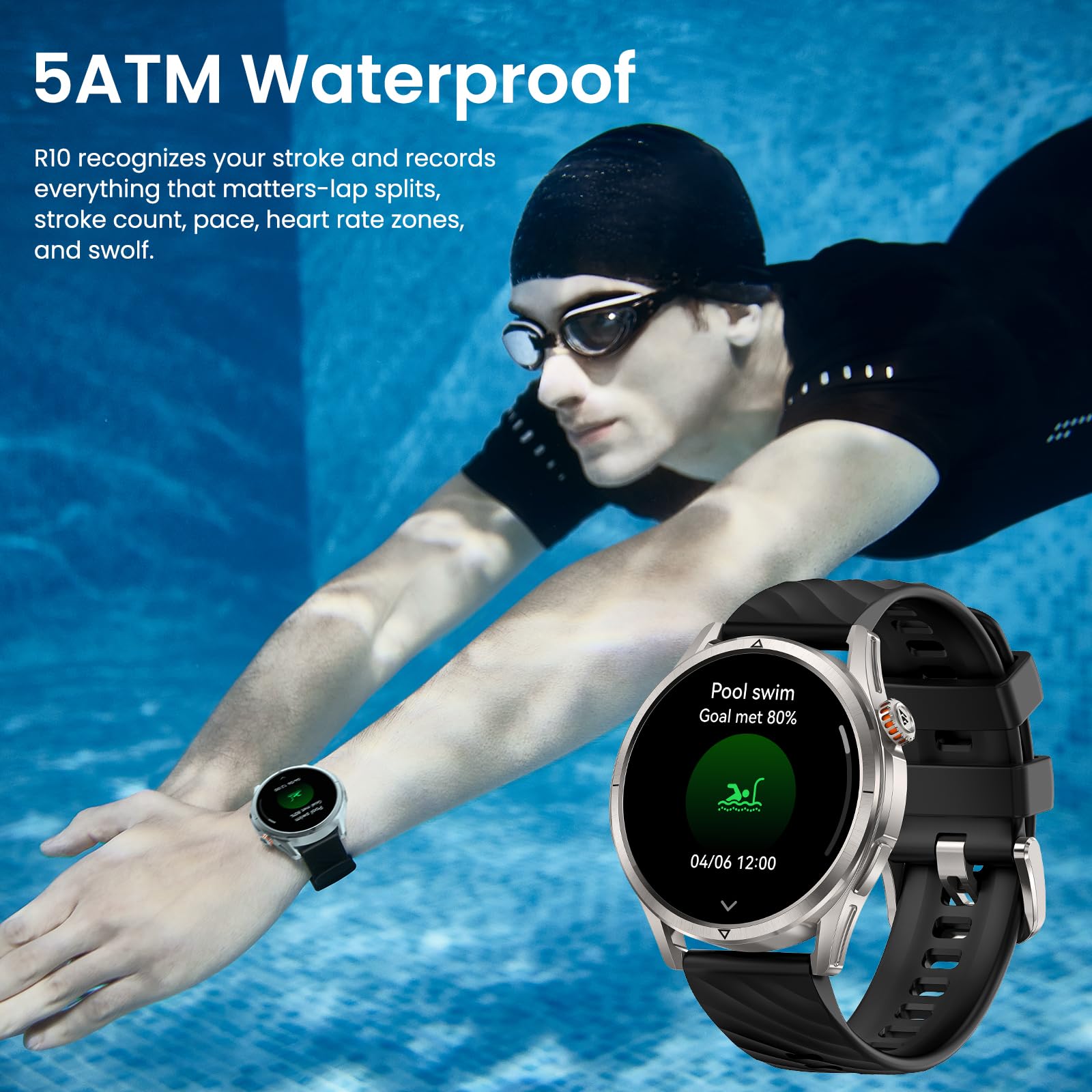 KOSPET Magic R10 GPS Rugged Smart Watch for Men, 5 ATM & IP69K Waterproof 4