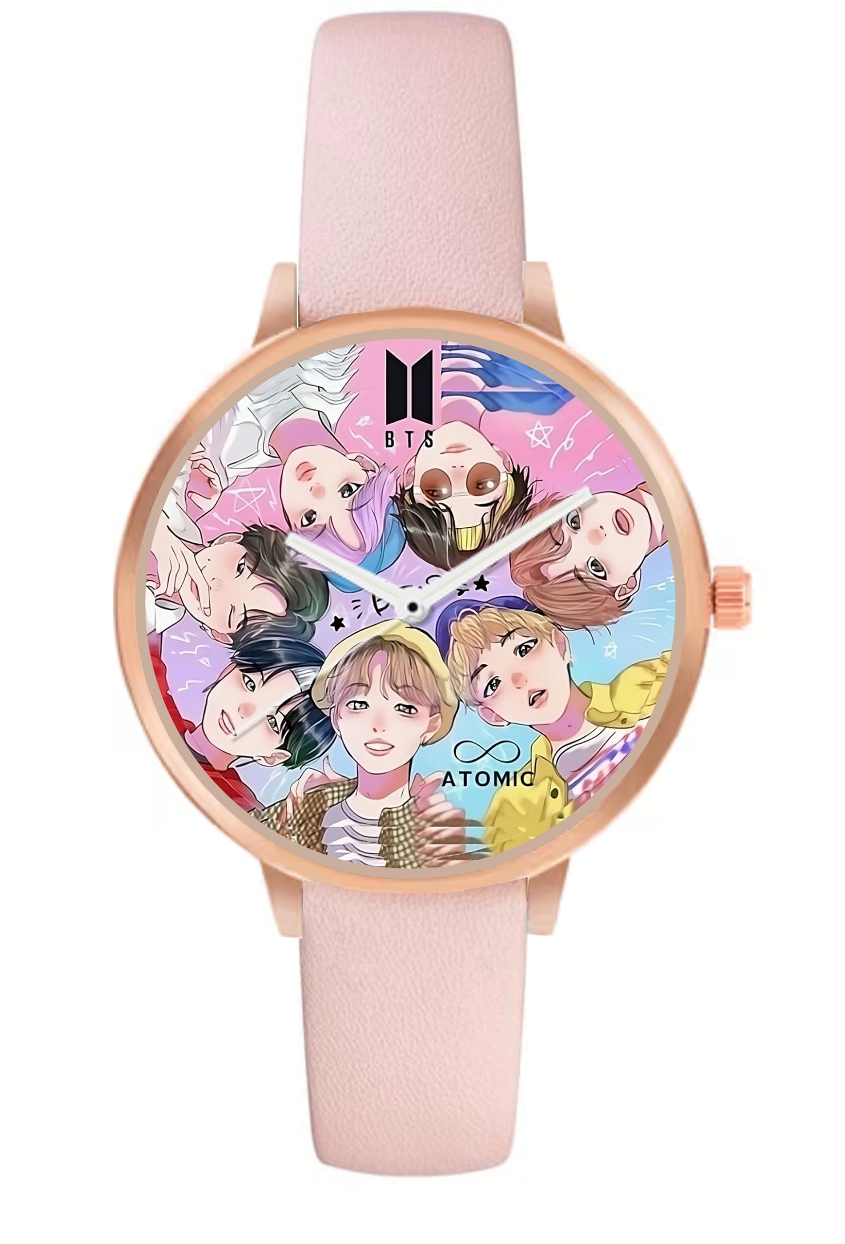 Atomic BTS Rosegold Analog Watches (Pack of 3) - for Girls Classy, Stylish, Elegant Trending BTS Pink & Blue Srap Watch for Girls 5