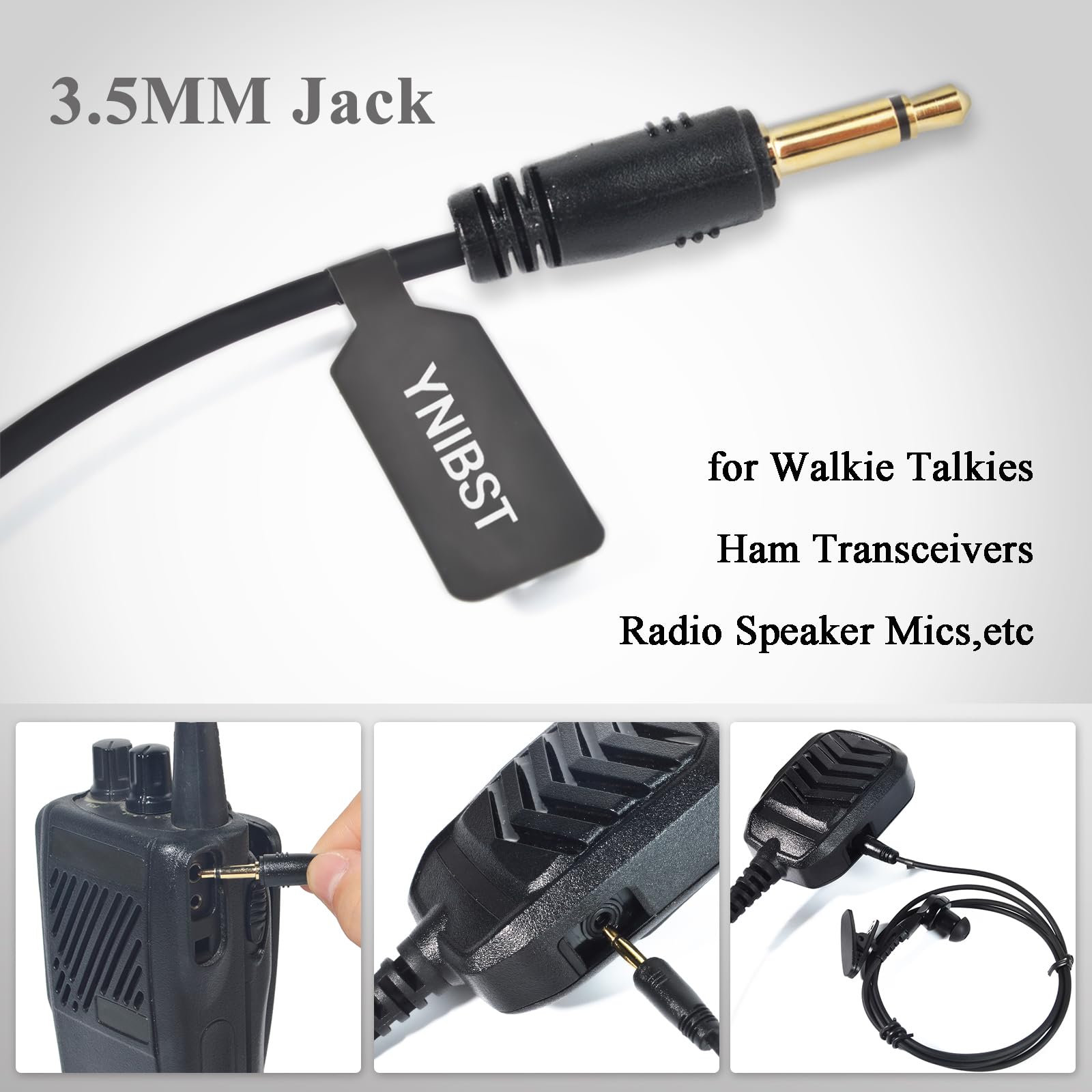 YNIBST 3.5mm Listen/Receive Only Walkie Talkie Earpiece Surveillance Headset in-Ear Earbud for Motorola Hytera Two Way Radio Ham Transceiver 3