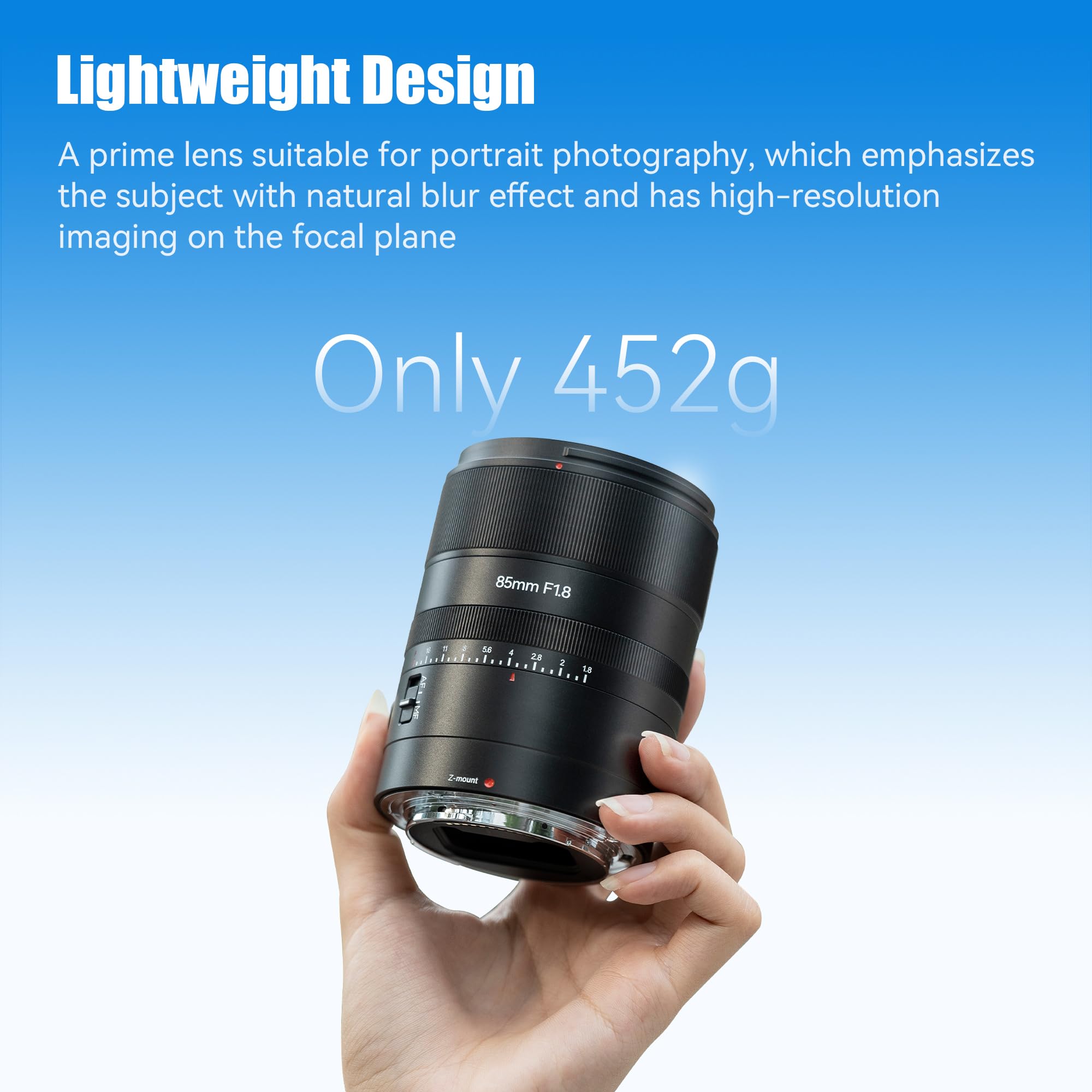 7artisans AF85mm f1.8 Full Frame Portrait Automatic Lens Compatible for Nikon Z5 Z6 Z7 Z6II Z7II Z9(Black) 5