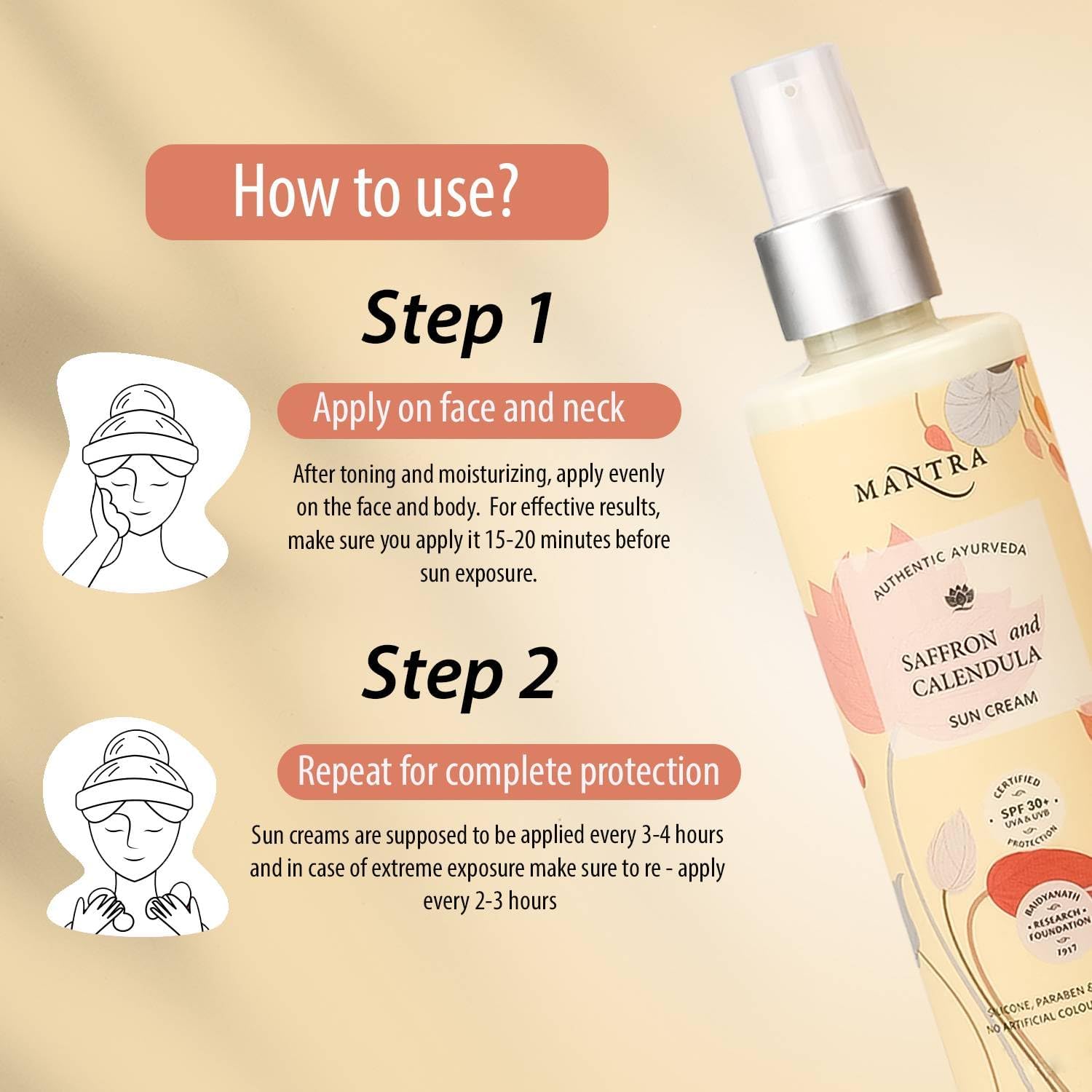 Mantra Herbal Pollution Protect SPF 30+ UVA & UVB Sunscreen Gel 100 ml with Saffron And Calendula Sun Cream | Blue Light Protection & Oil free | Moisture boost formula | Water resistant | All Skin types 6