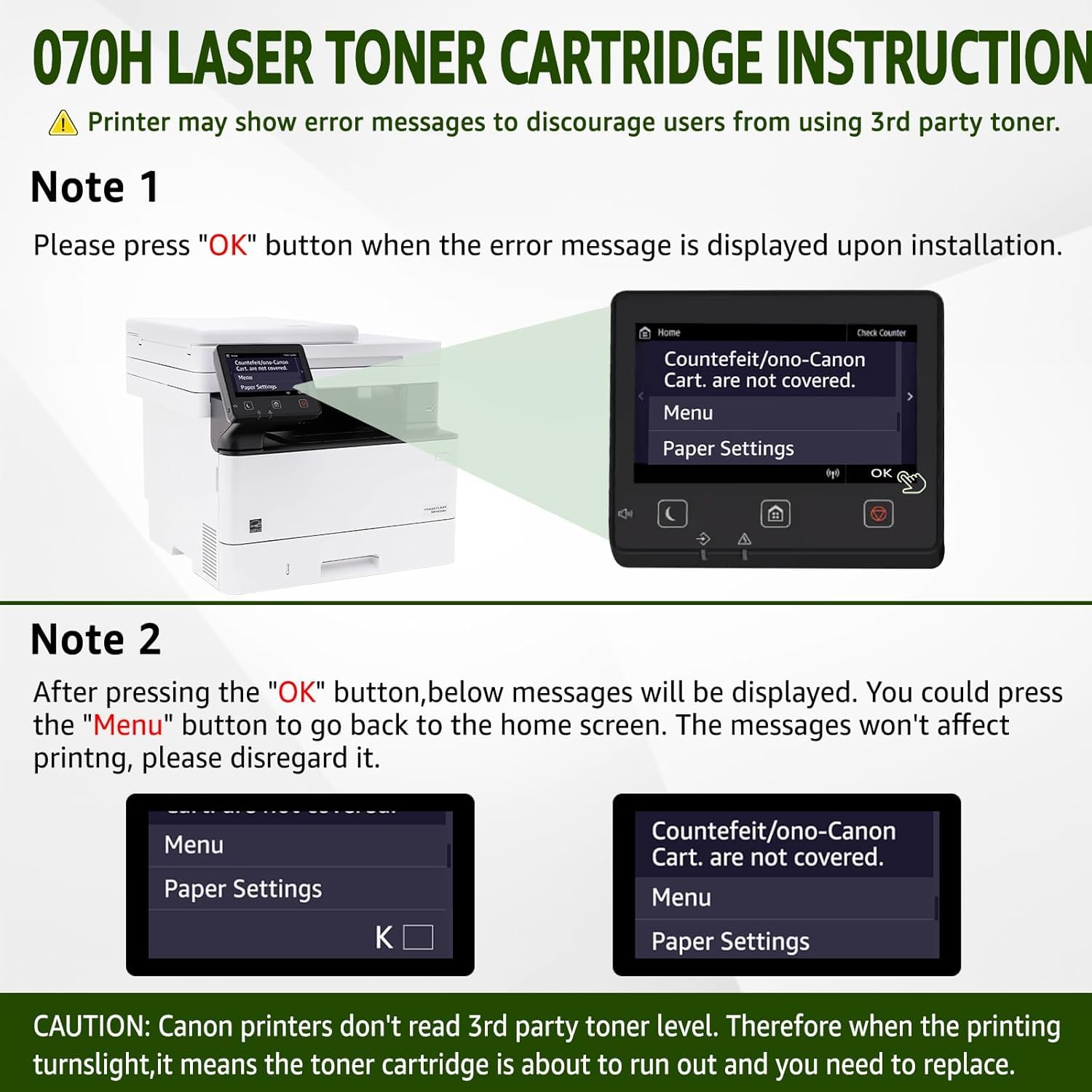 VERENA CRG 070 / 070H Compatible Toner Cartridge with Canon imageCLASS LBP247dw LBP244 LBP241 LBP243dw LBP246dw MF461dw MF463dw MF467dw MF465dw MF462dw Printer (with Chip) 5