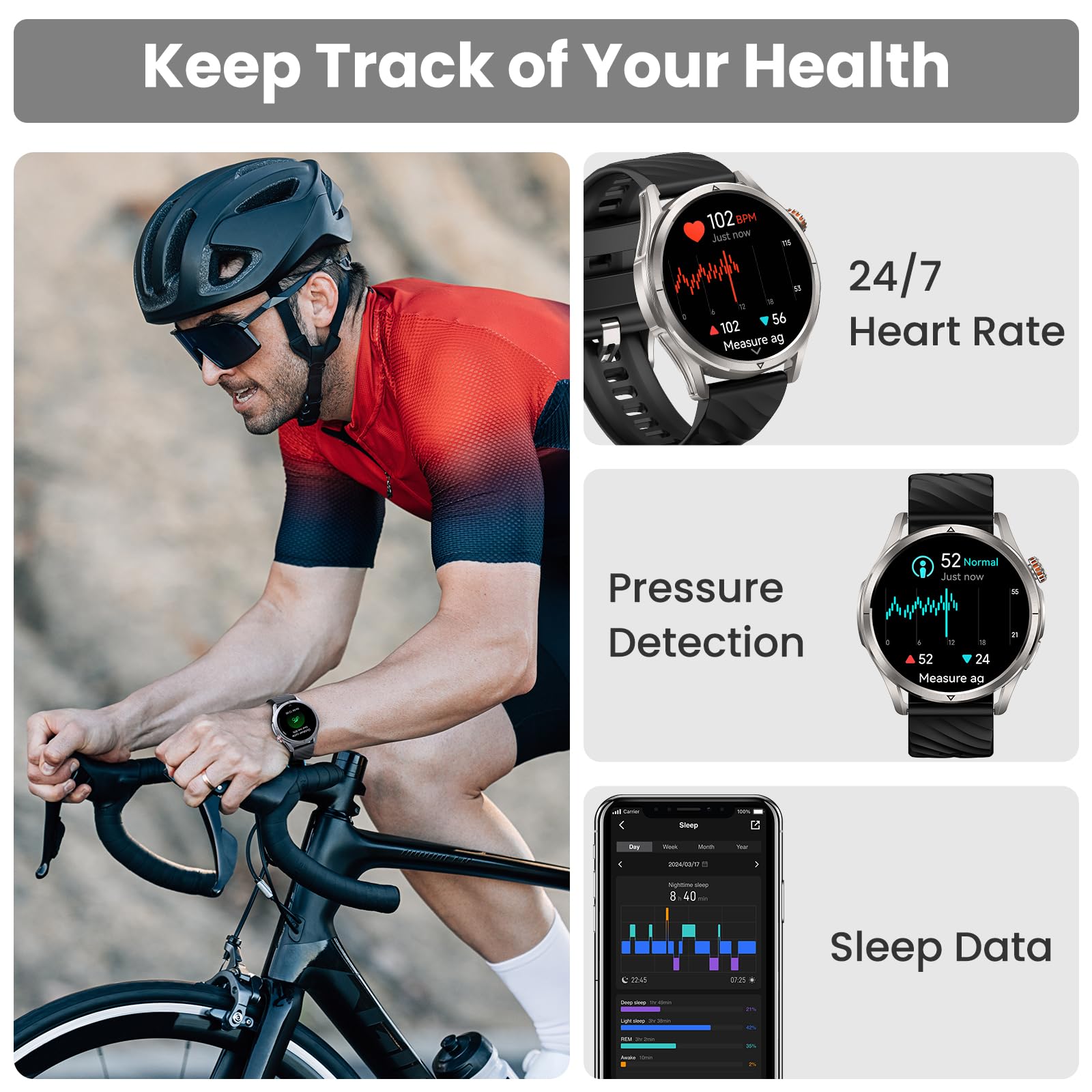 KOSPET Magic R10 GPS Rugged Smart Watch for Men, 5 ATM & IP69K Waterproof 5
