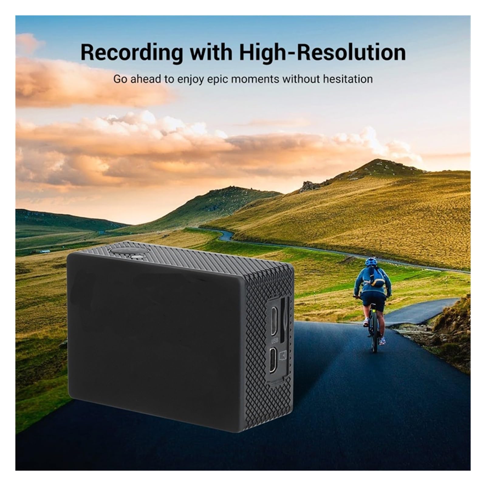Waterproof Sport Camera Action Camera Ultra HD 4K/30fps WiFi 2.0 Inch 170D Underwater Waterproof Helmet Video Recording Camera Motion CAM Sport Camera (Size : 32G Card, Color : Black) 5