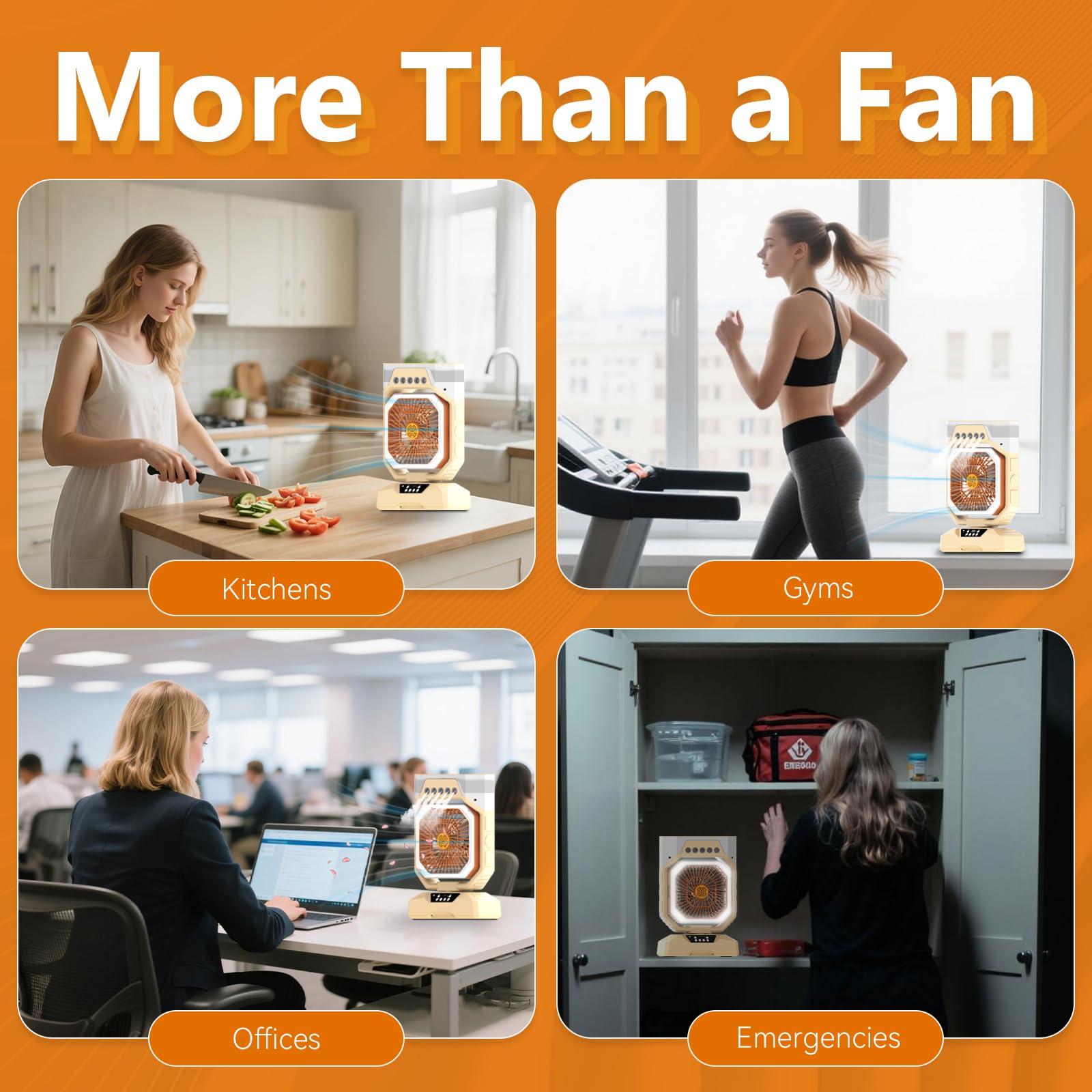 Weljoy Rechargeable Mist Fan with 5 Spray Nozzles, 27000mAh Power Bank Battery, LED Light, Aroma Diffuser, Remote & Oscillation – Stay Cool Anywhere Indoors or Outdoors (Biege) 6